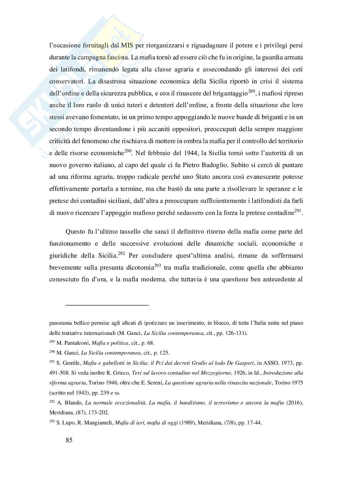 Lotta dello Stato alla criminalità organizzata: dal brigantaggio alla mafia, tra Unità d'Italia e il periodo della costituente Pag. 86