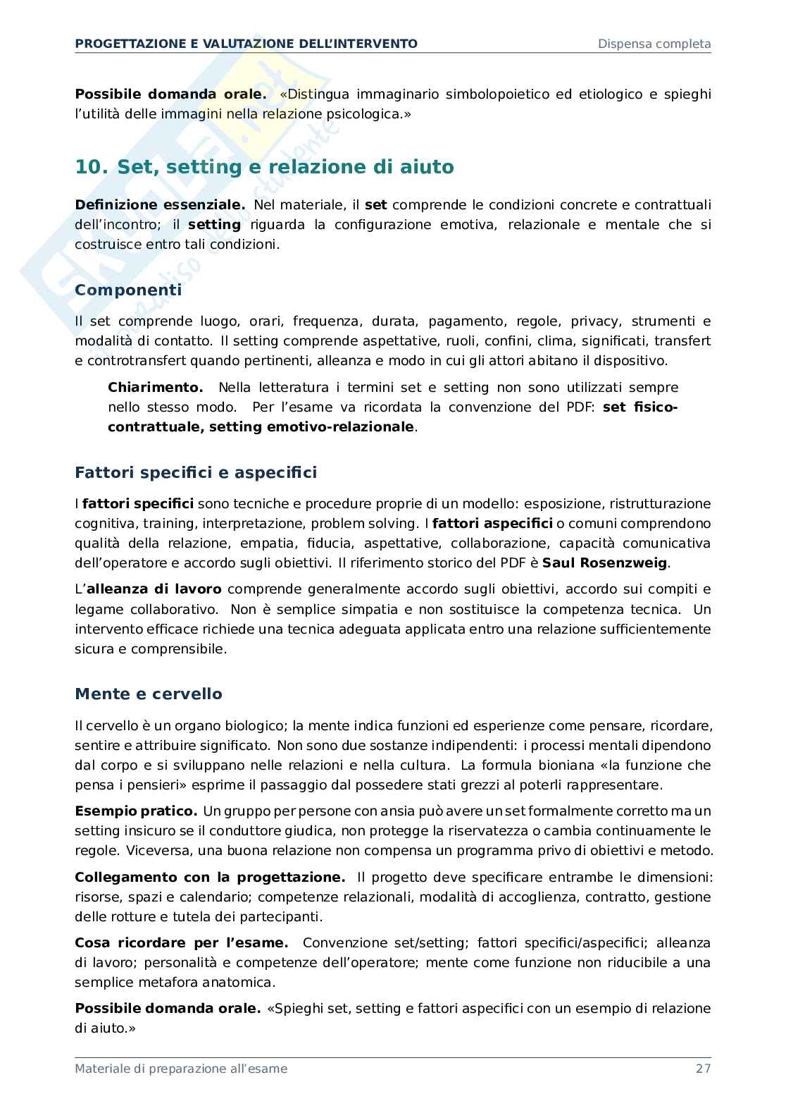 Progettazione e valutazione dell'intervento - materiale completo per affrontare l'esame Pag. 16