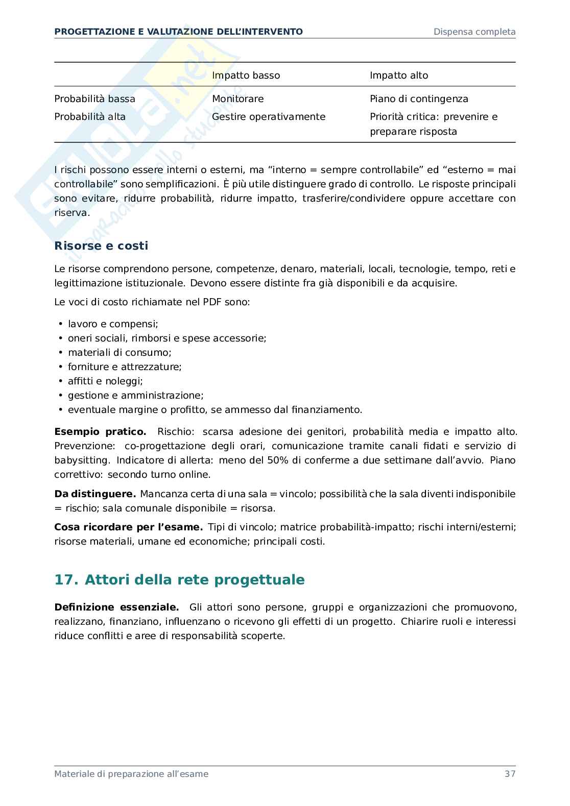 Progettazione e valutazione dell'intervento - materiale completo per affrontare l'esame Pag. 26