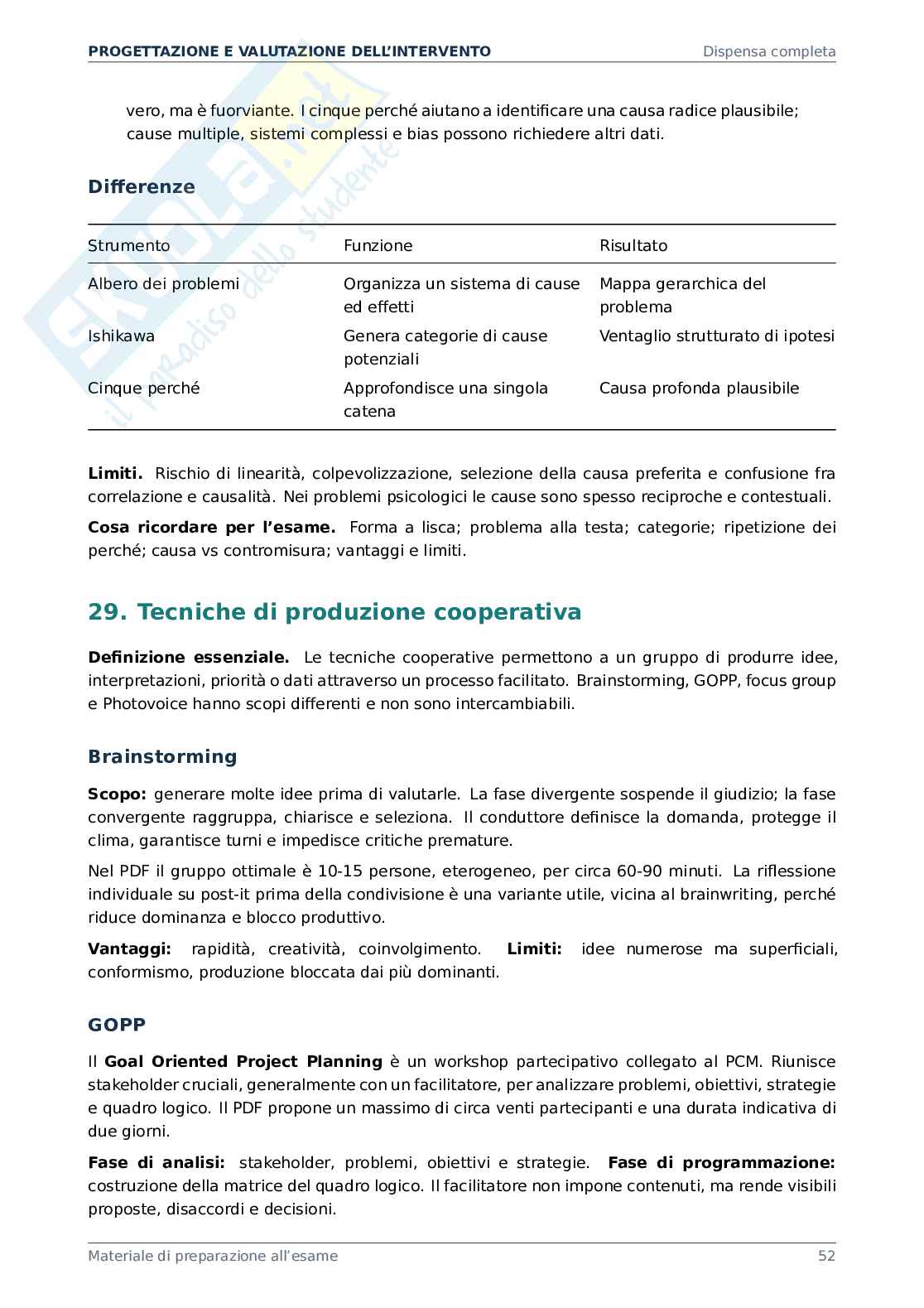 Progettazione e valutazione dell'intervento - materiale completo per affrontare l'esame Pag. 41