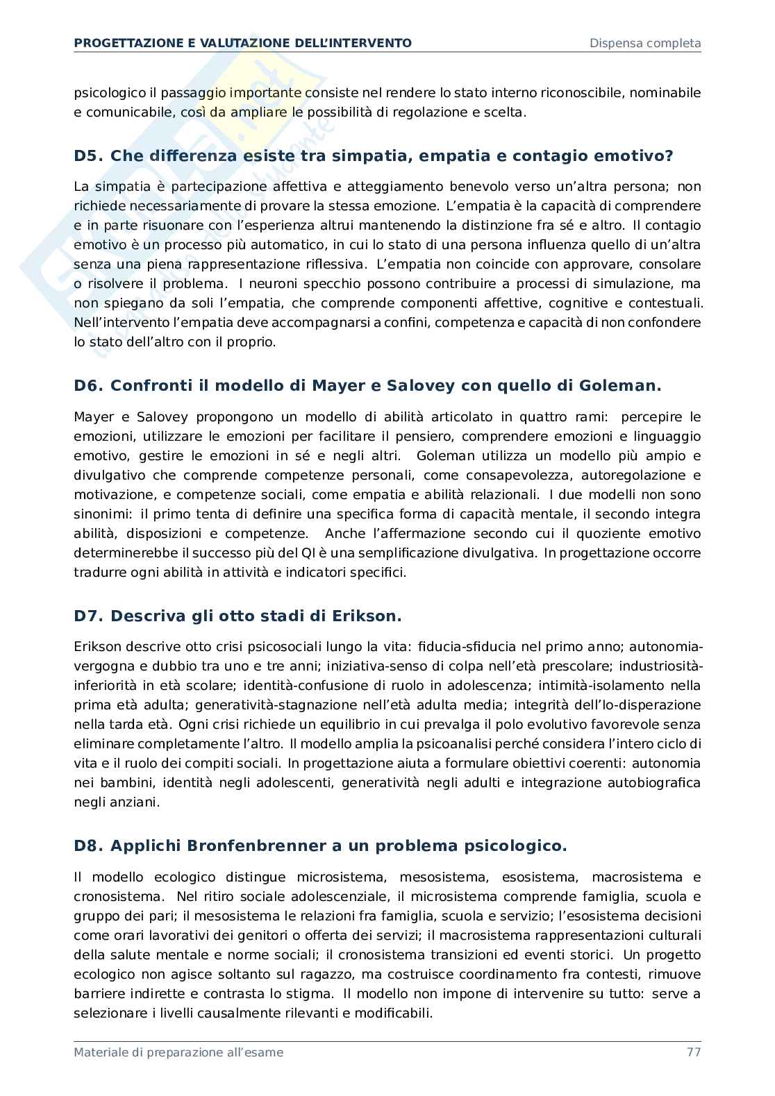 Progettazione e valutazione dell'intervento - materiale completo per affrontare l'esame Pag. 66