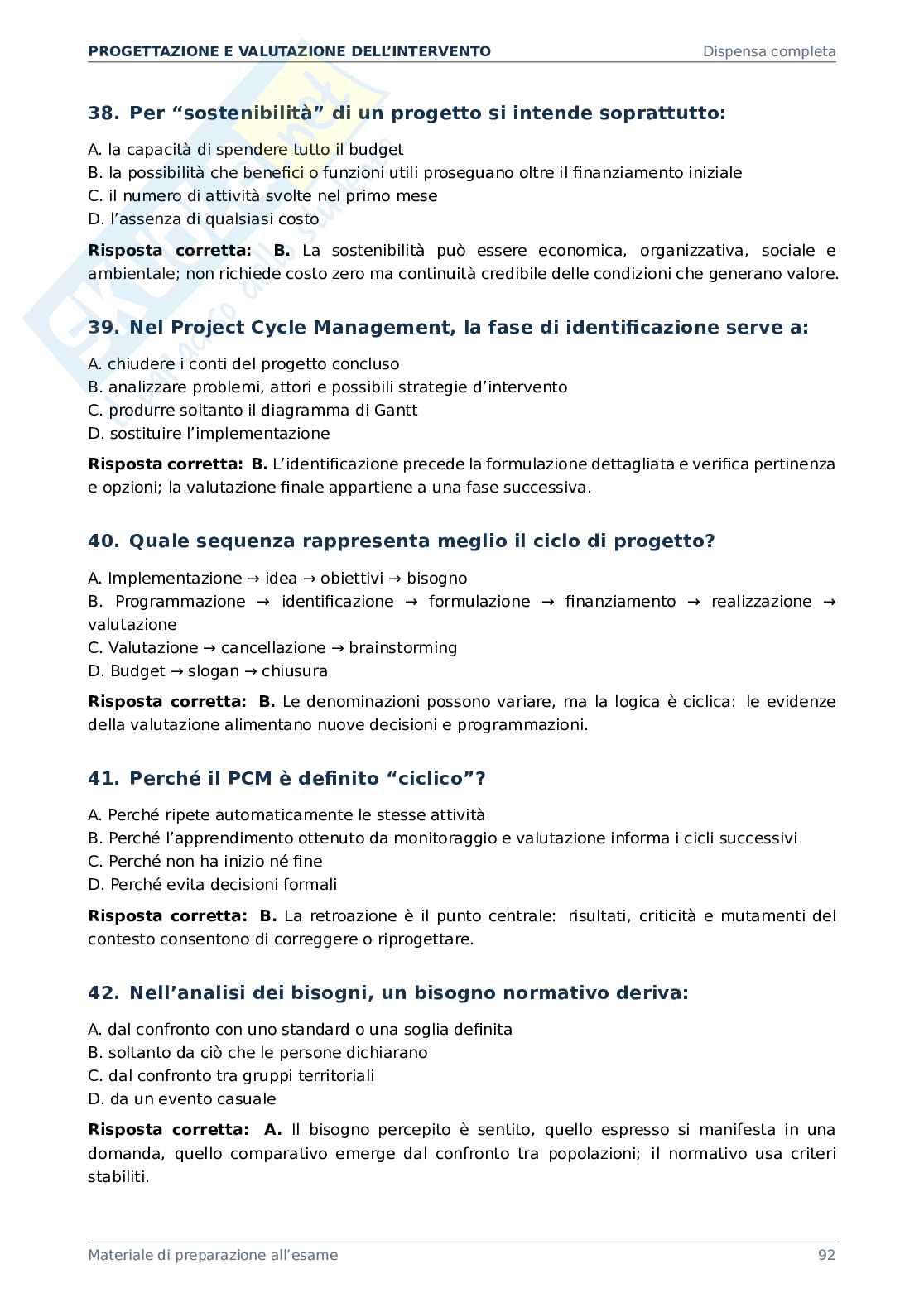 Progettazione e valutazione dell'intervento - materiale completo per affrontare l'esame Pag. 81
