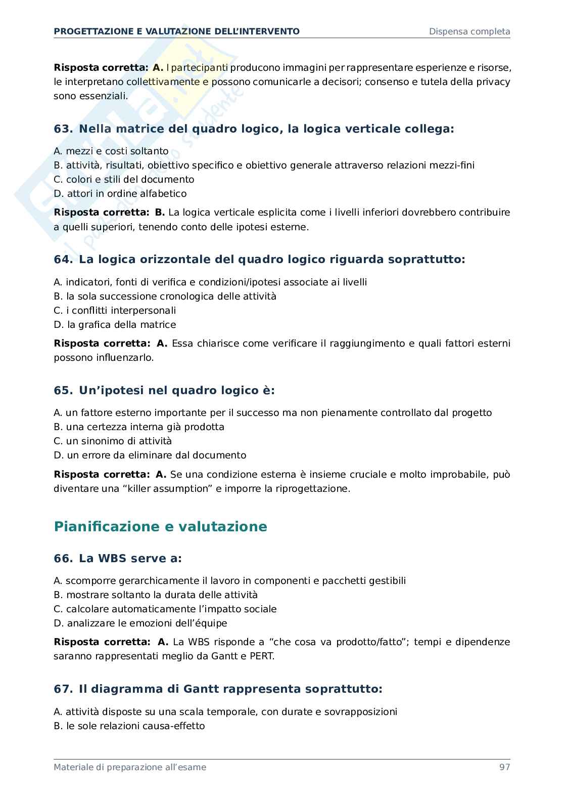 Progettazione e valutazione dell'intervento - materiale completo per affrontare l'esame Pag. 86