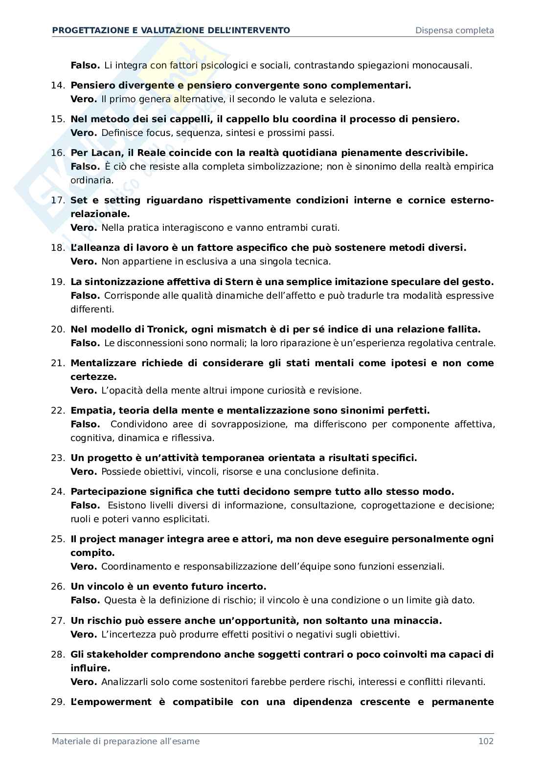 Progettazione e valutazione dell'intervento - materiale completo per affrontare l'esame Pag. 91