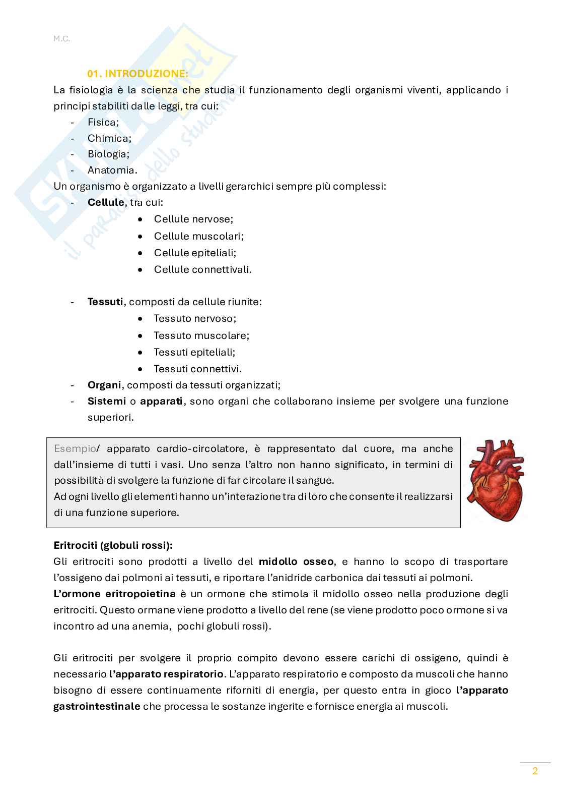 Fisiologia umana Pag. 2