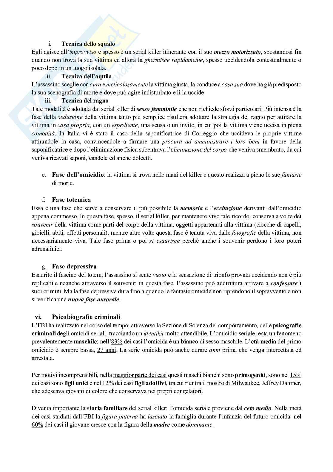 Omicidio seriale - Criminologia Pag. 6