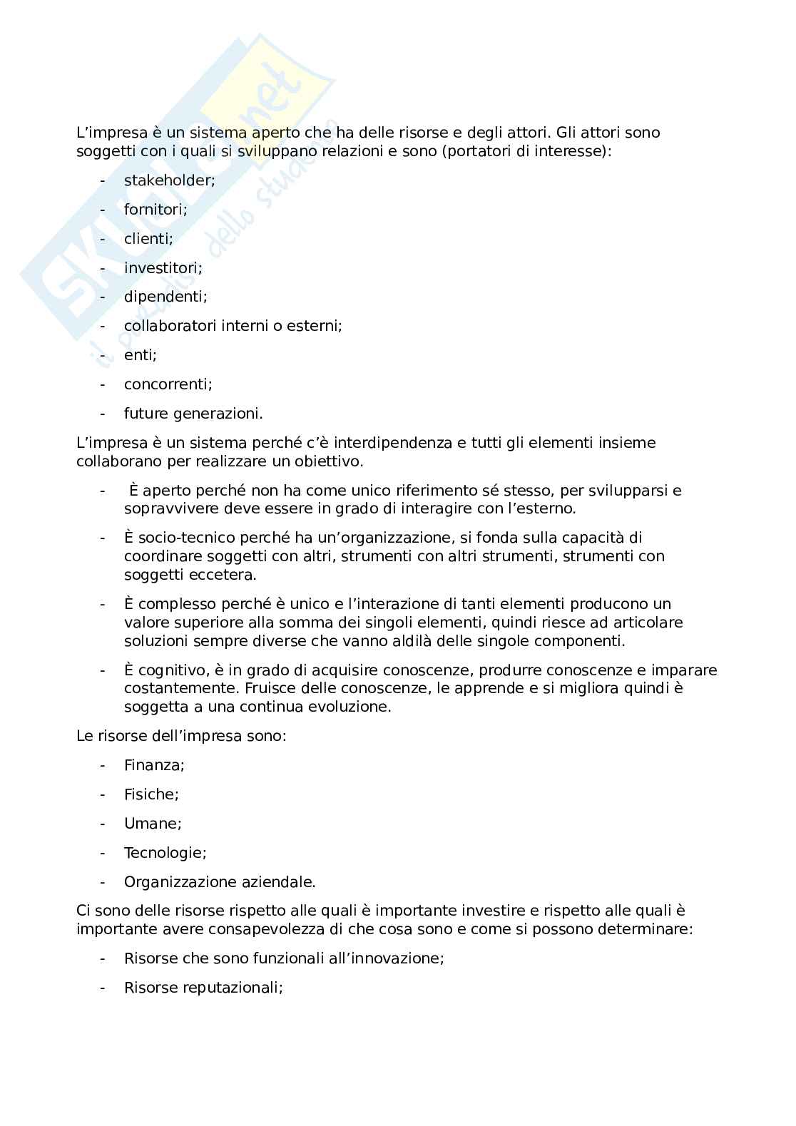 Preparazione primo parziale Economia e gestione dell'impresa Pag. 2