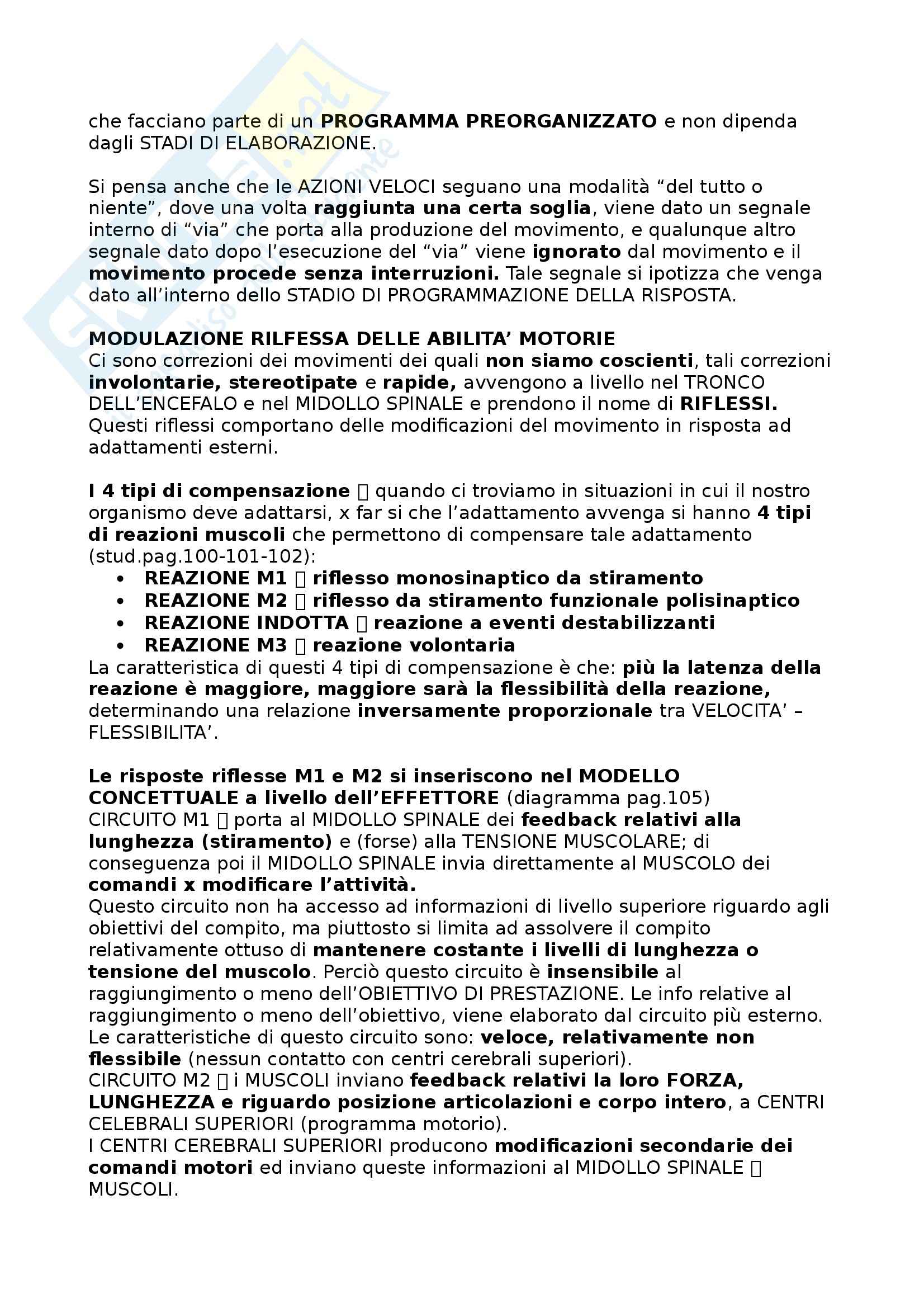 Riassunto esame Metodologia del movimento umano, prof. Bensi, libro consigliato Apprendimento motorio e prestazione, Schmidt - Wrisberg Pag. 16