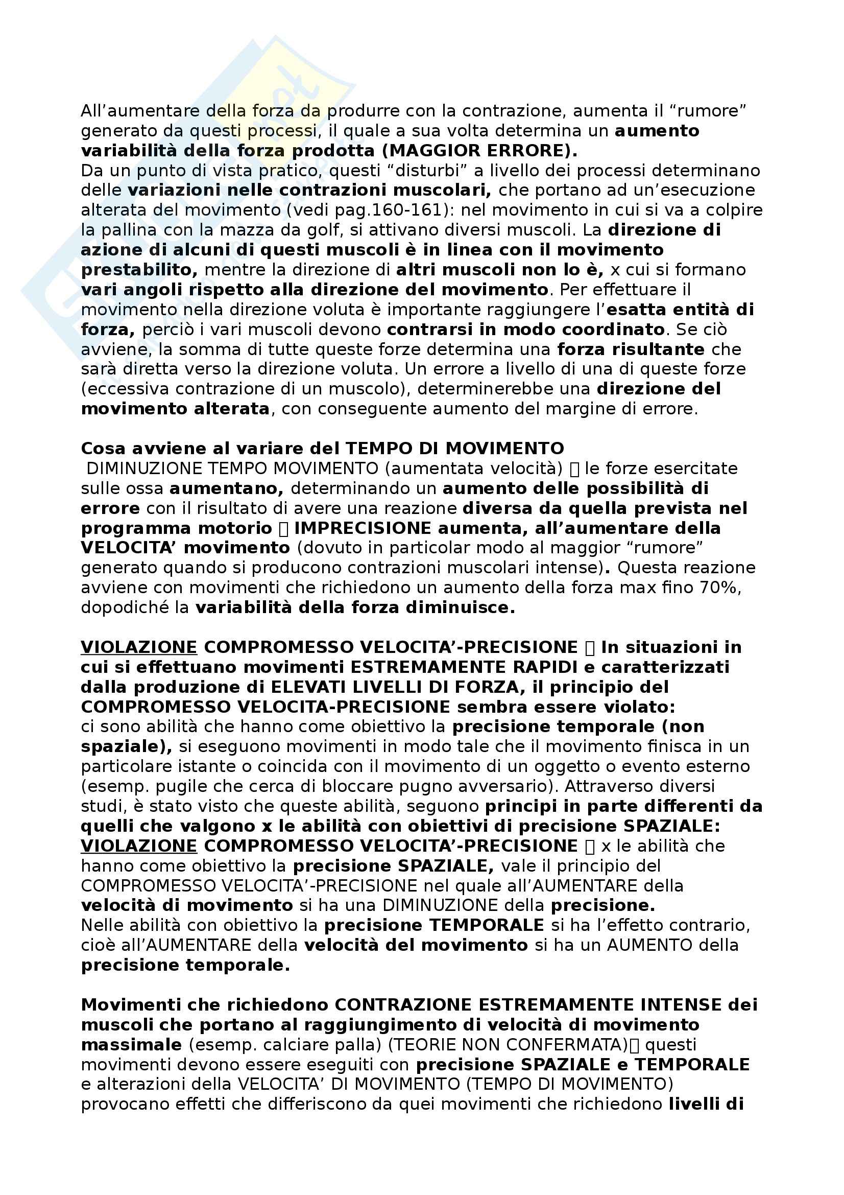 Riassunto esame Metodologia del movimento umano, prof. Bensi, libro consigliato Apprendimento motorio e prestazione, Schmidt - Wrisberg Pag. 26