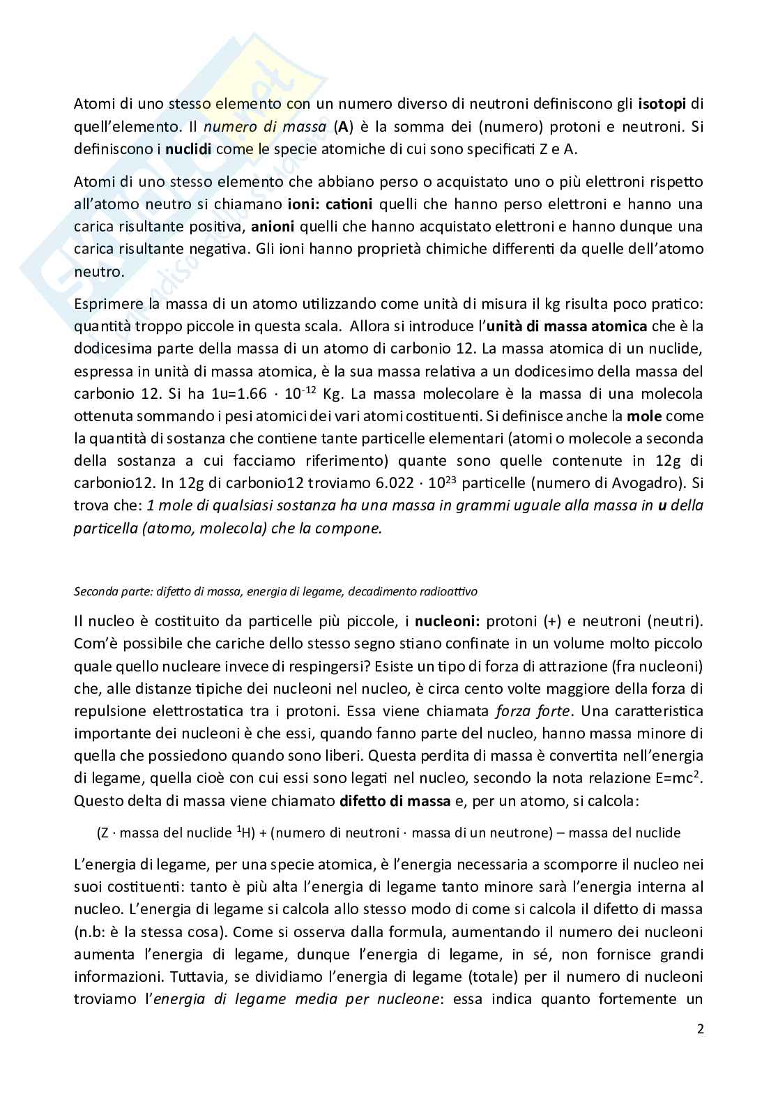 Appunti di Chimica generale Pag. 2