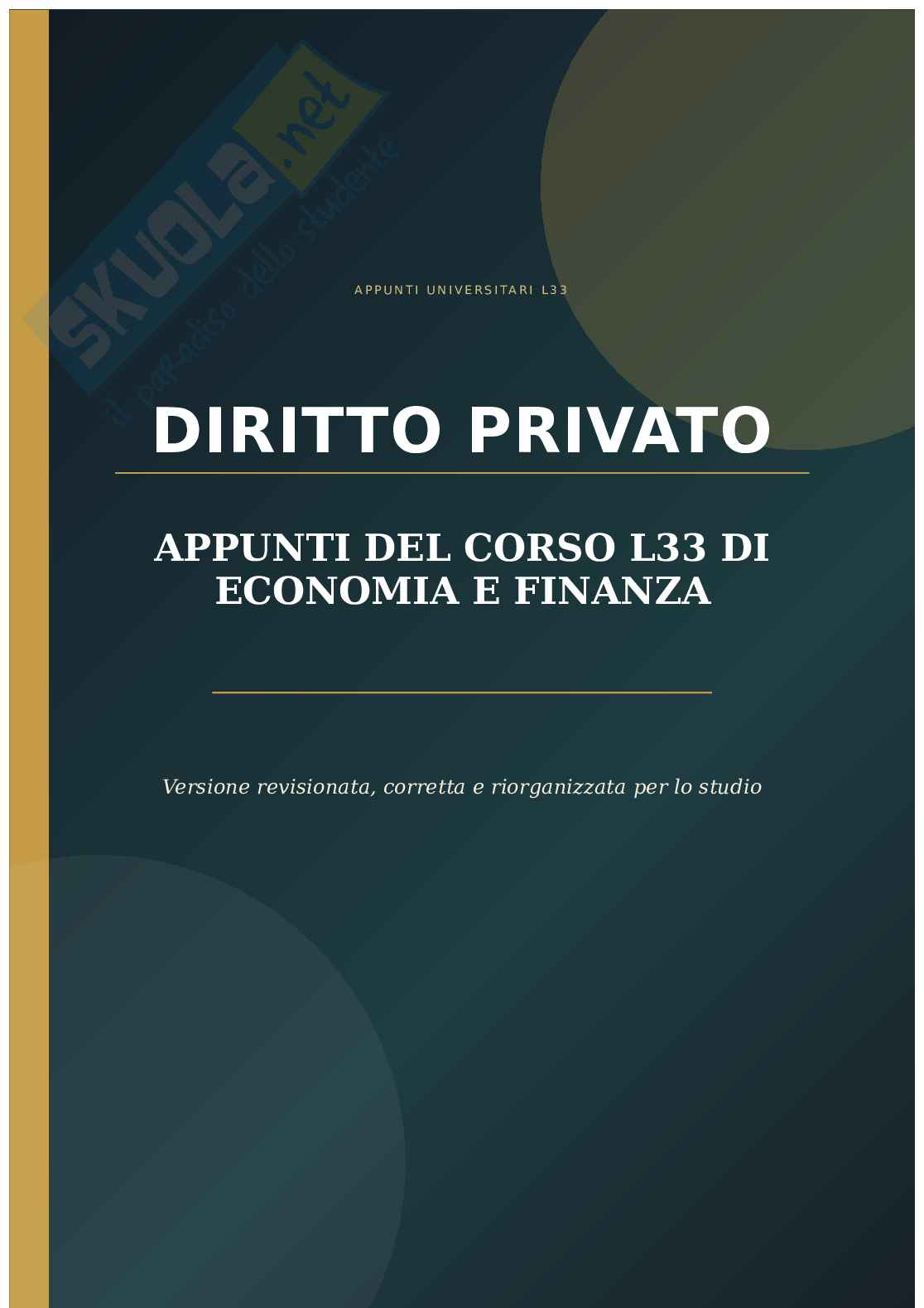 Diritto privato - Appunti completi per Economia e Finanza Pag. 1