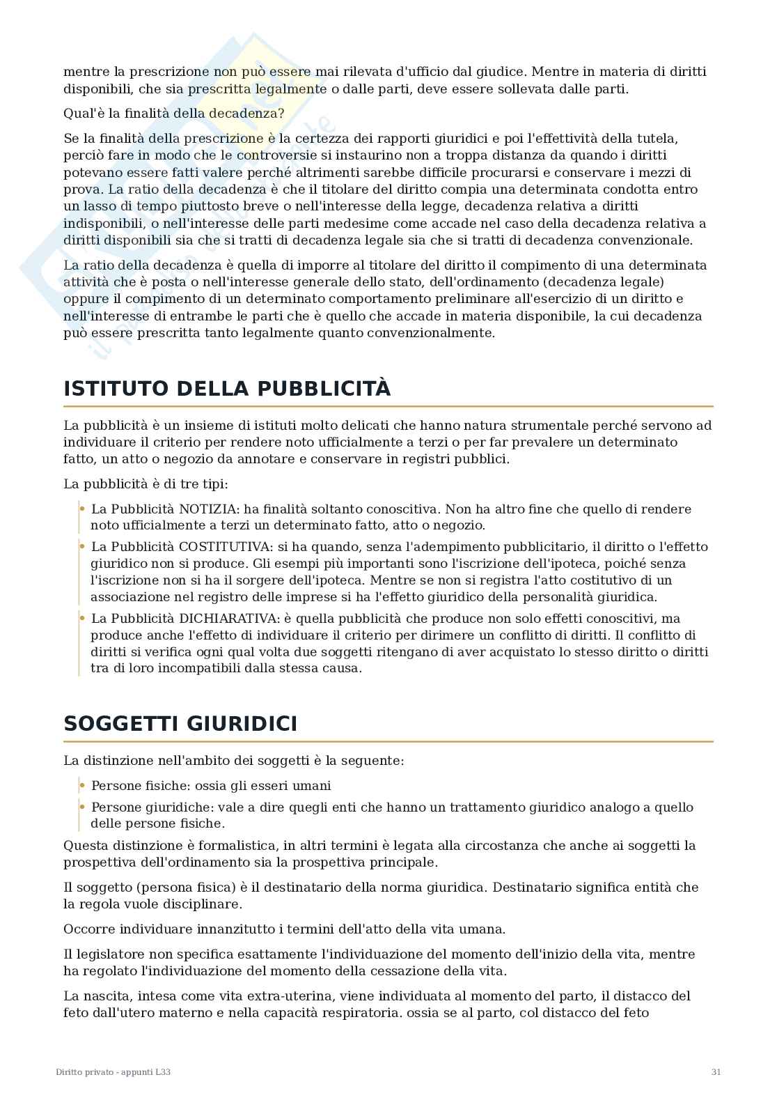 Diritto privato - Appunti completi per Economia e Finanza Pag. 31