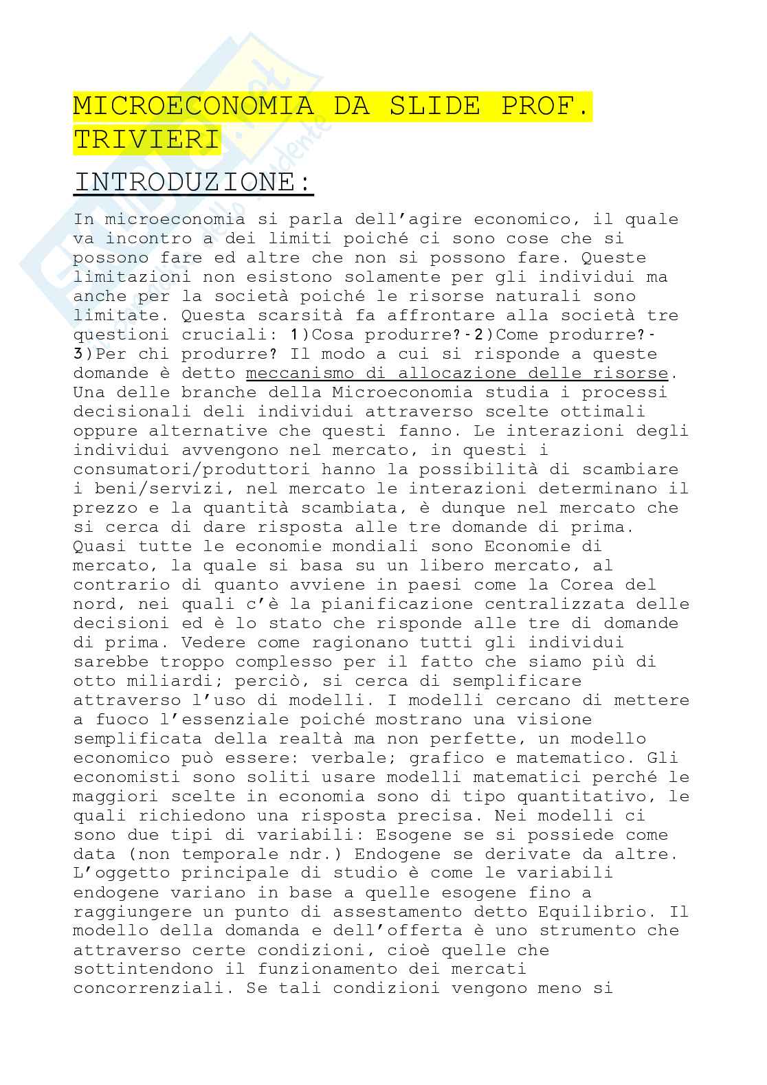 Microeconomia - Appunti   Pag. 1