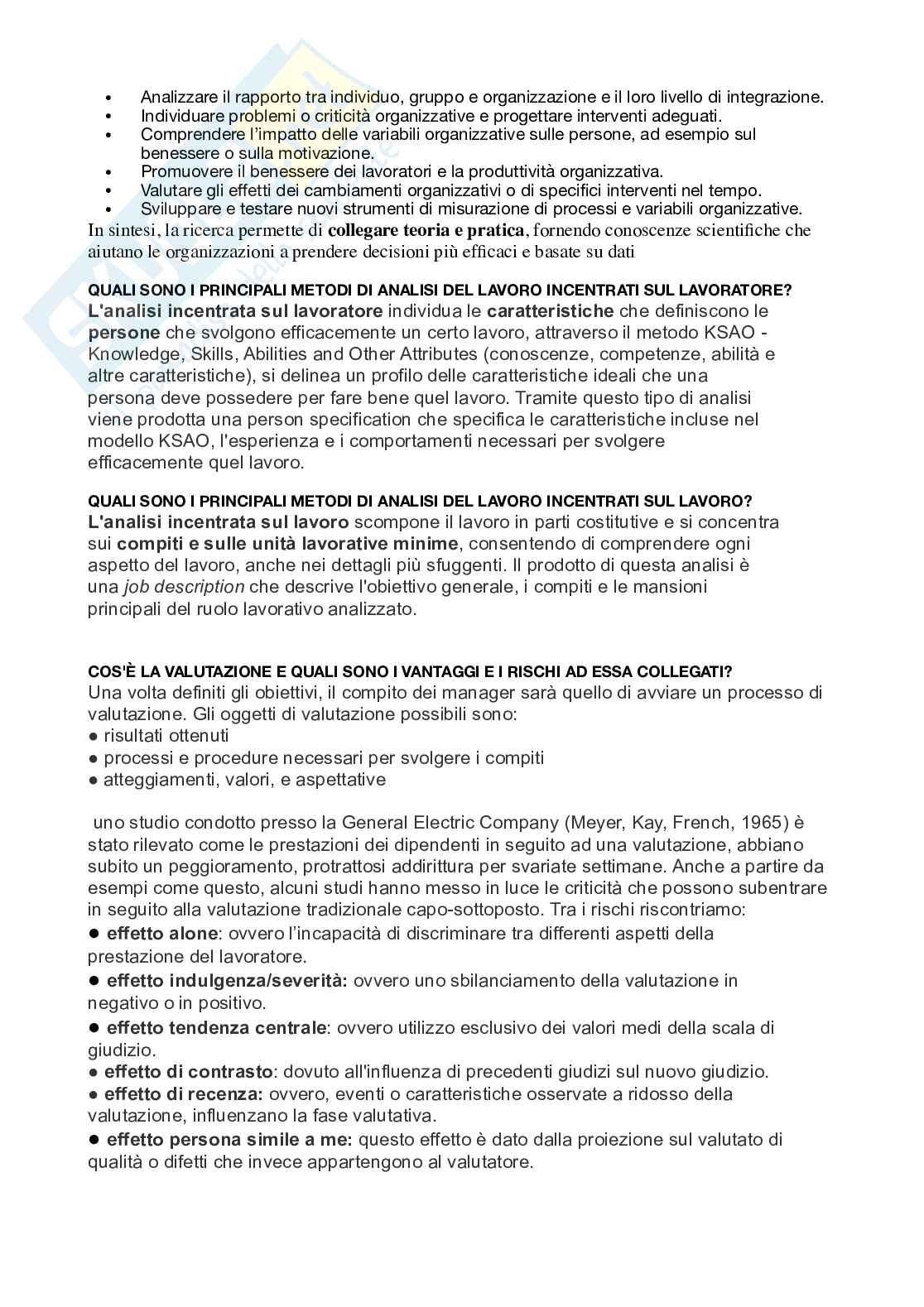 Domande aperte Psicologia delle organizzazioni Pag. 6