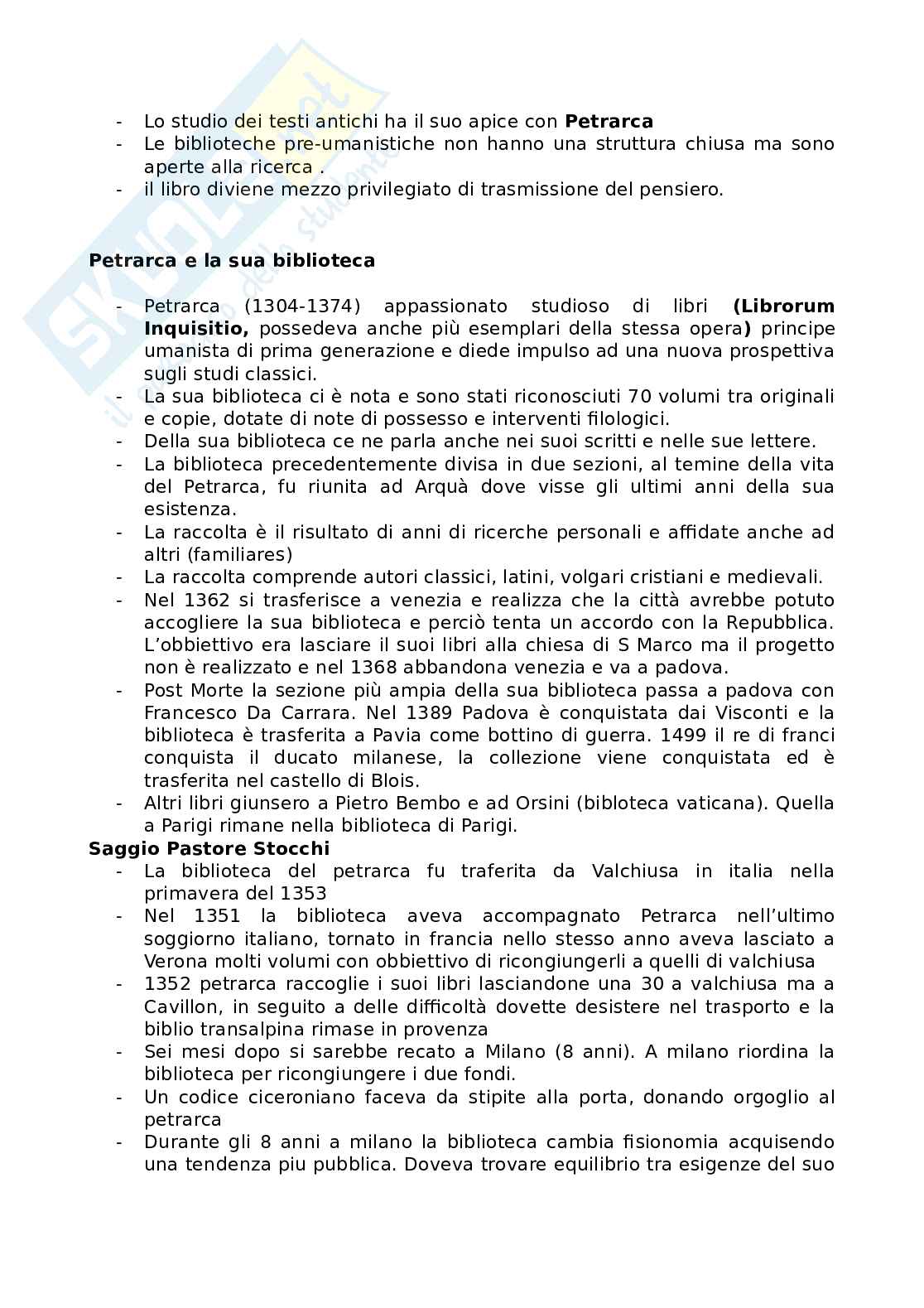 Appunti di Filologia della letteratura italiana sulle biblioteche Pag. 11