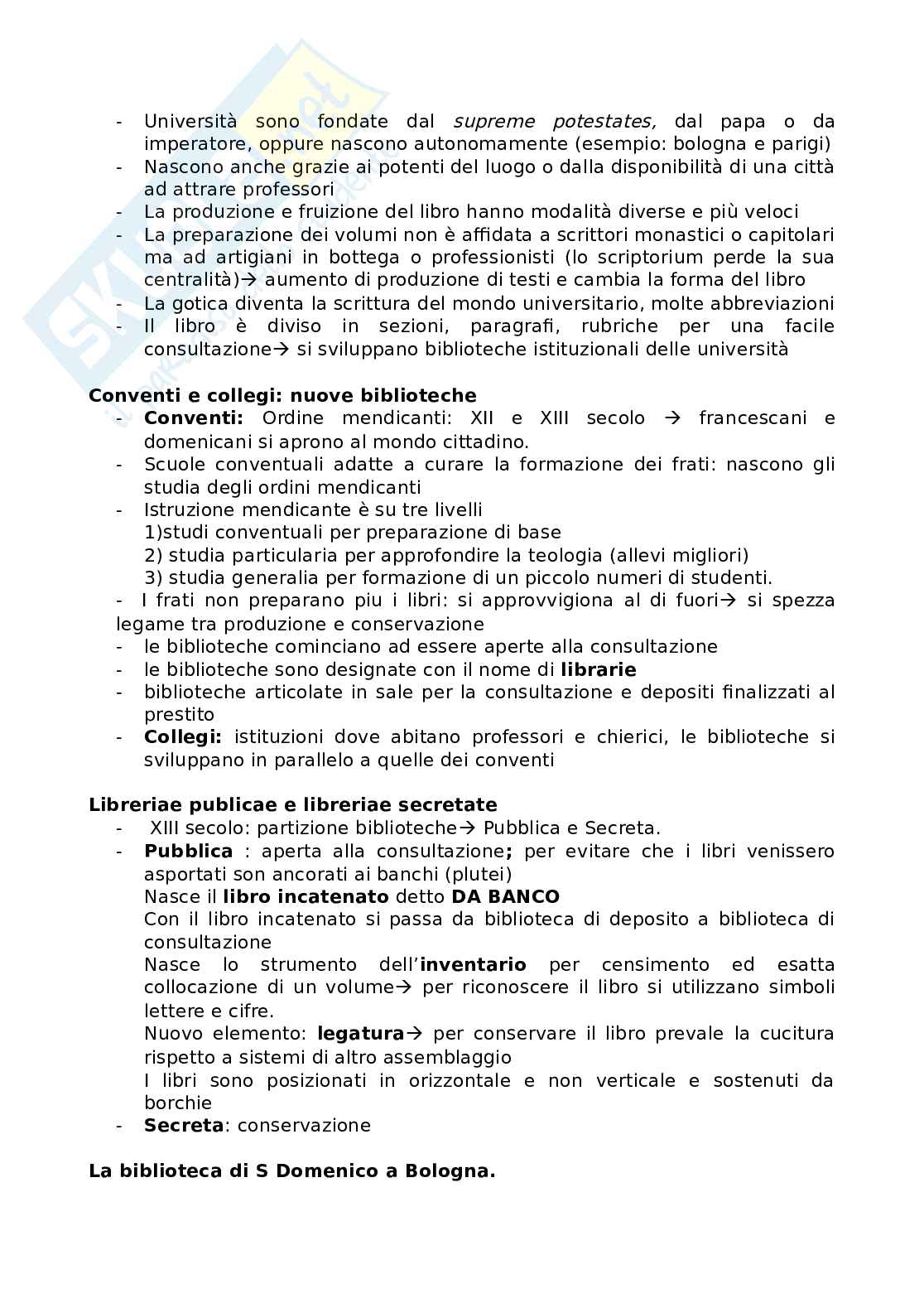 Appunti di Filologia della letteratura italiana sulle biblioteche Pag. 6