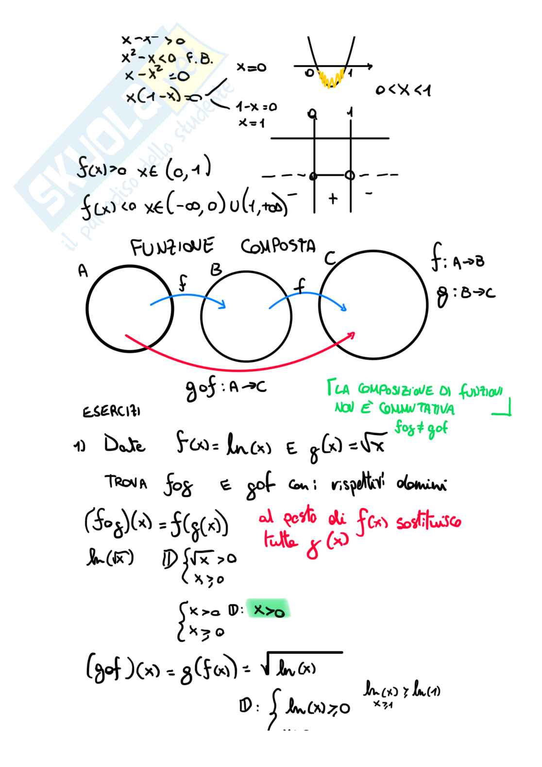 Esercitazione appunti presi in presenza di Matematica generale Pag. 2