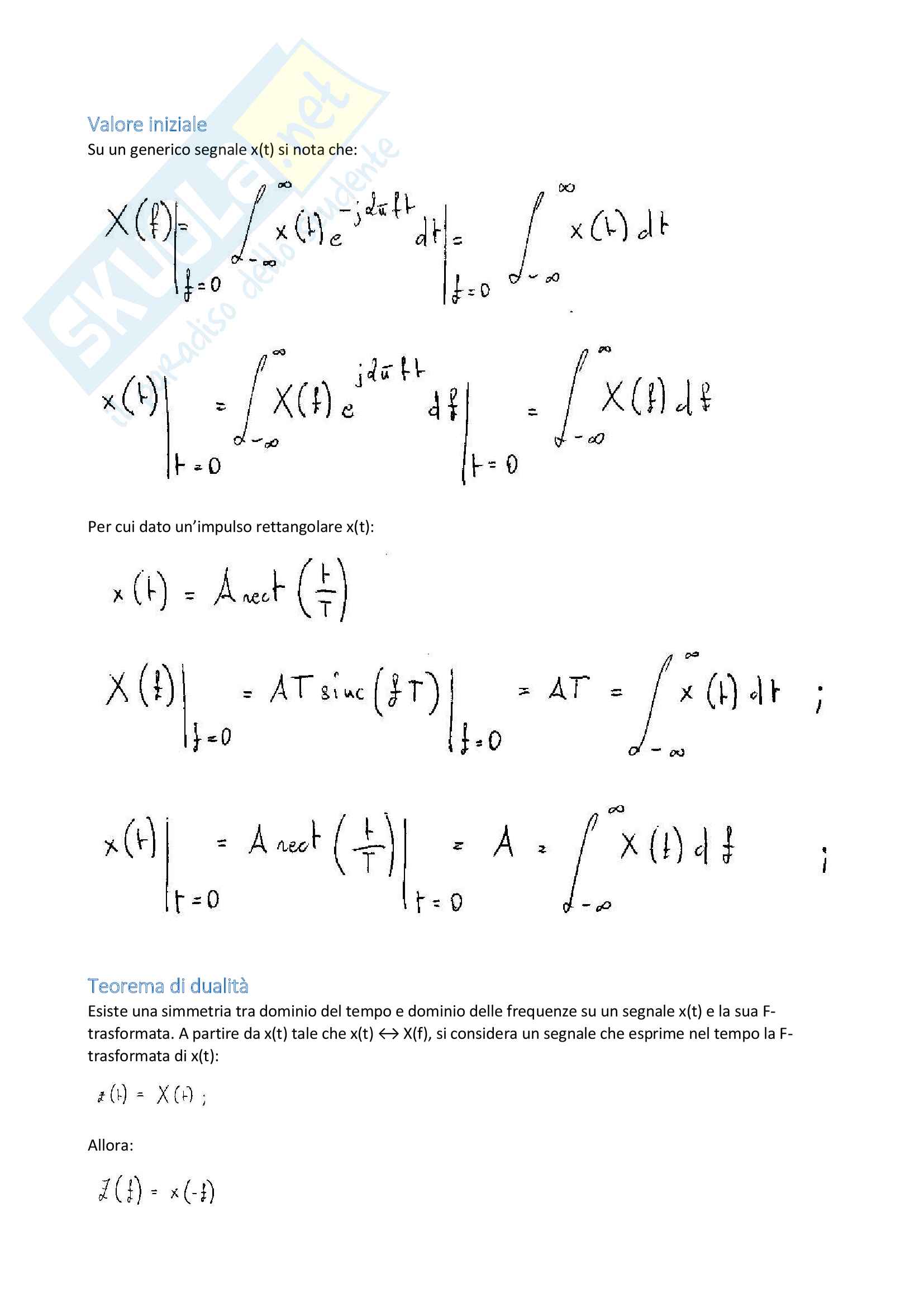 Teoria dei Segnali parte 2: Trasformata di Fourier Pag. 11