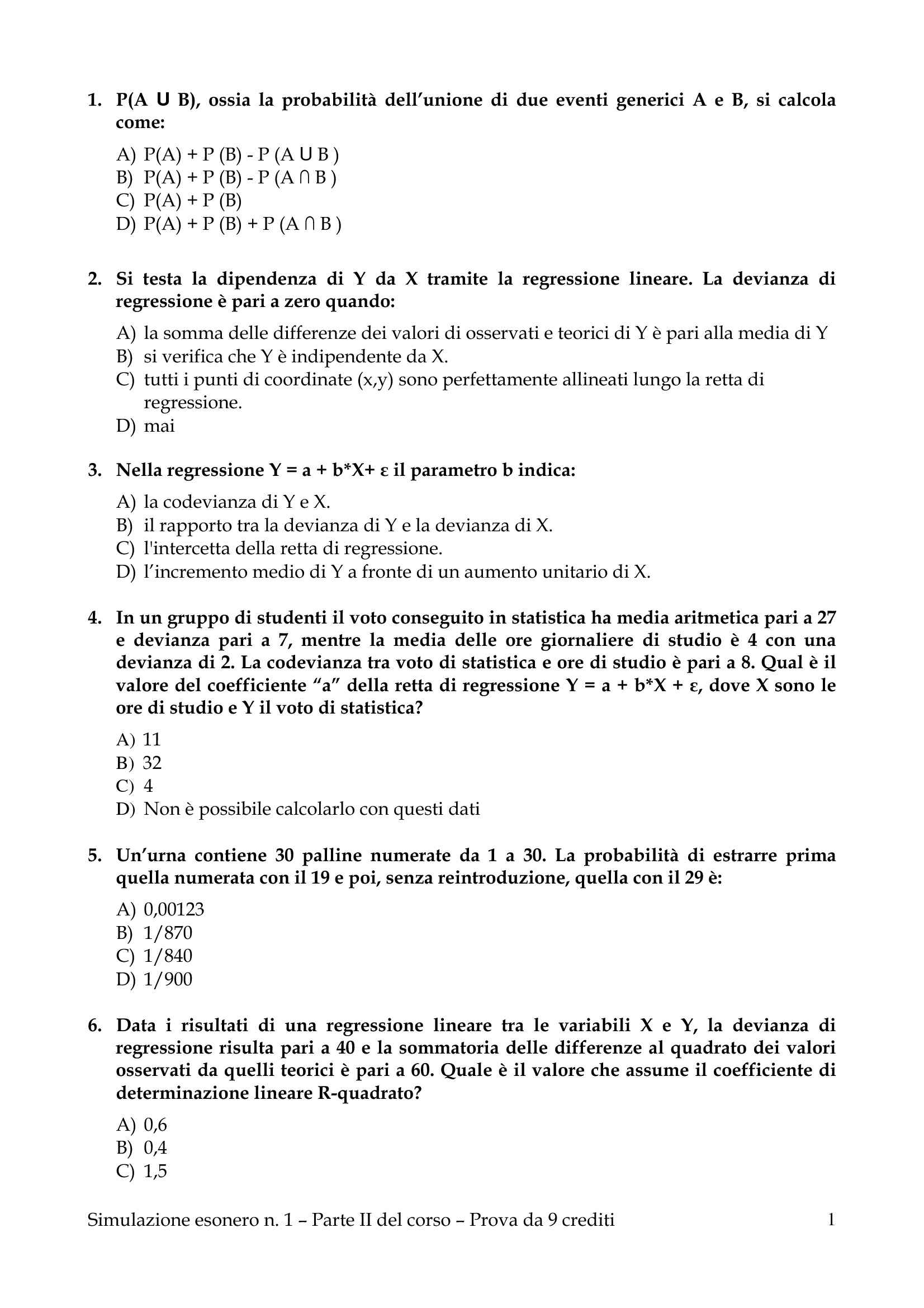 Calcolo Delle Probabilita E Indice Di Laspeyres