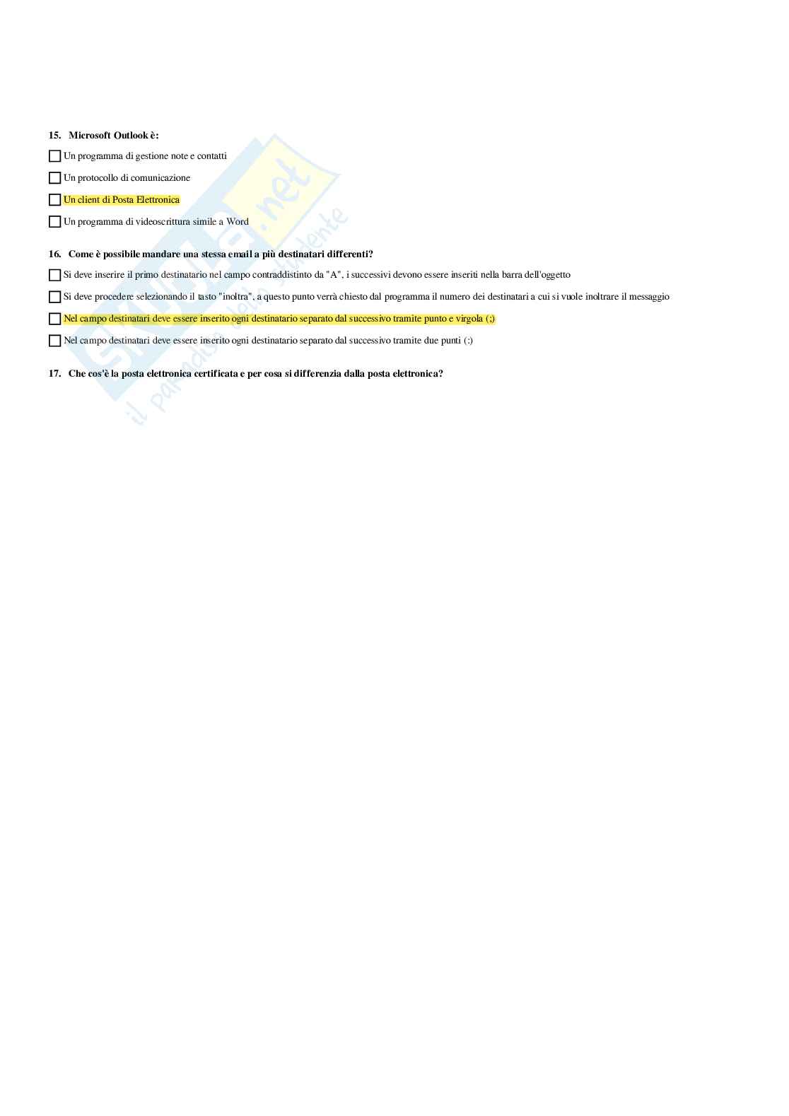 Paniere completo di Abilità informatiche e telematiche (2025) - Risposte multiple  Pag. 26