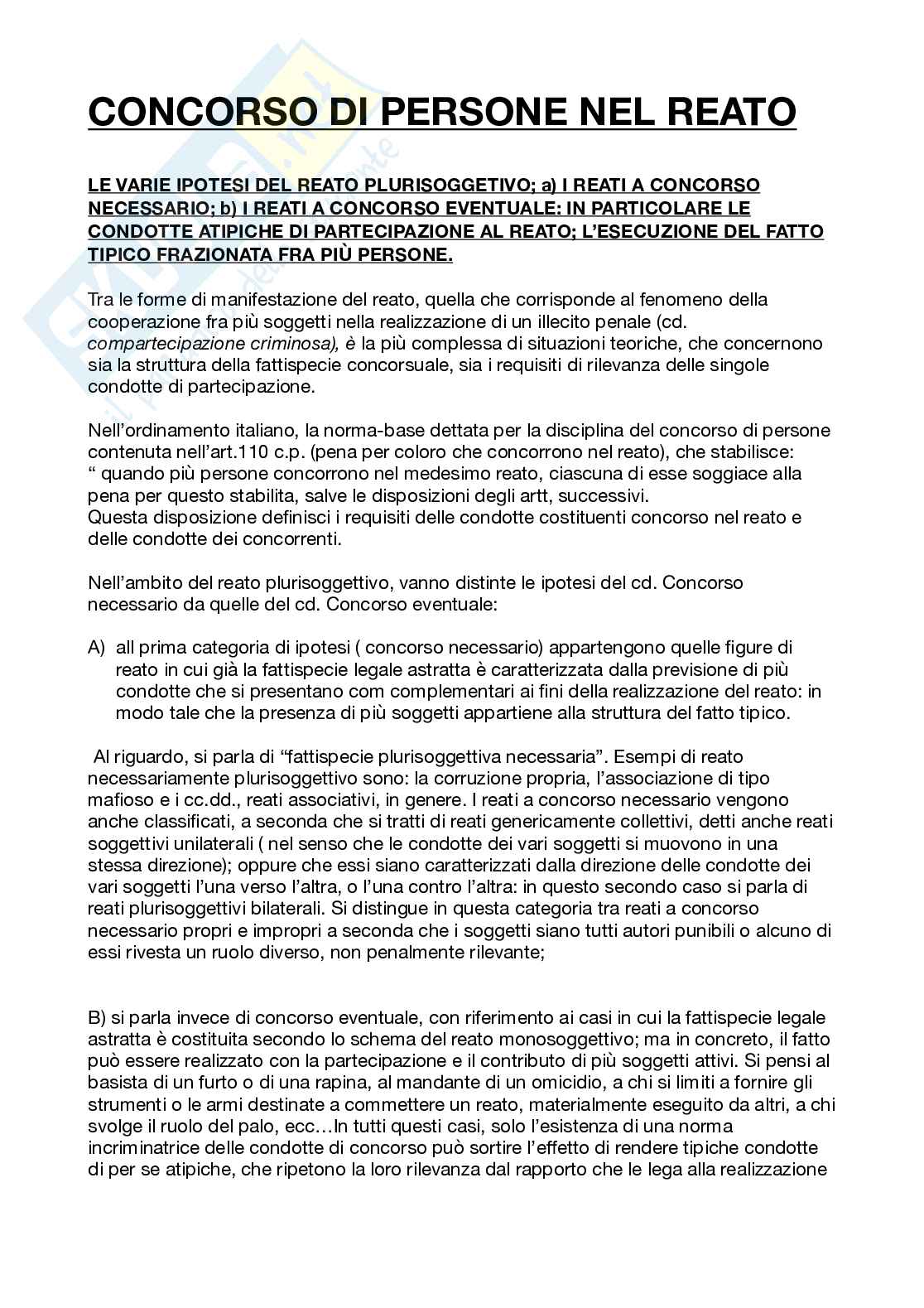 Concorso di persone nel reato Pag. 1