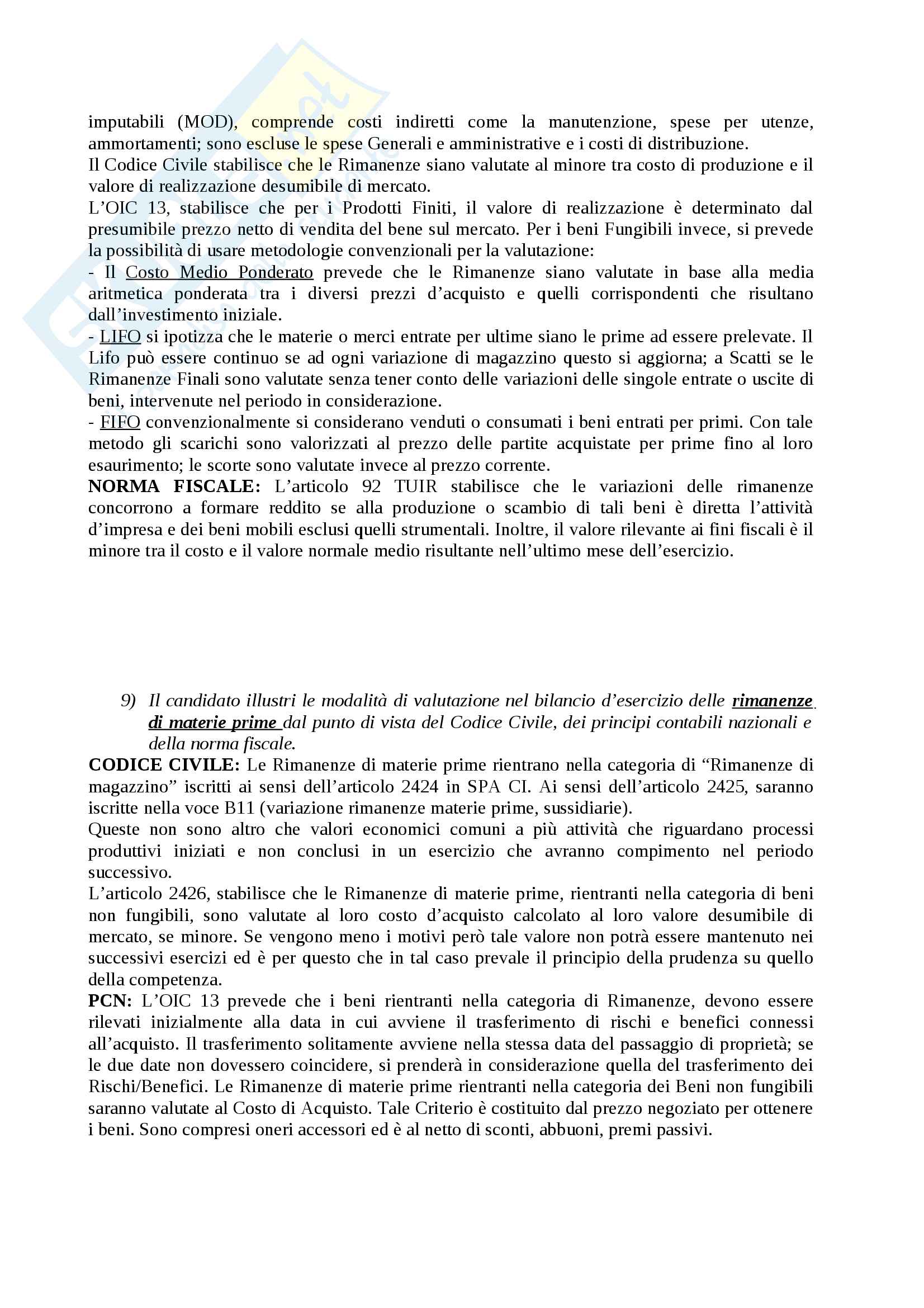 Domande e Risposte Metodologie e determinazioni quantitative d'azienda - II Parte Pag. 6