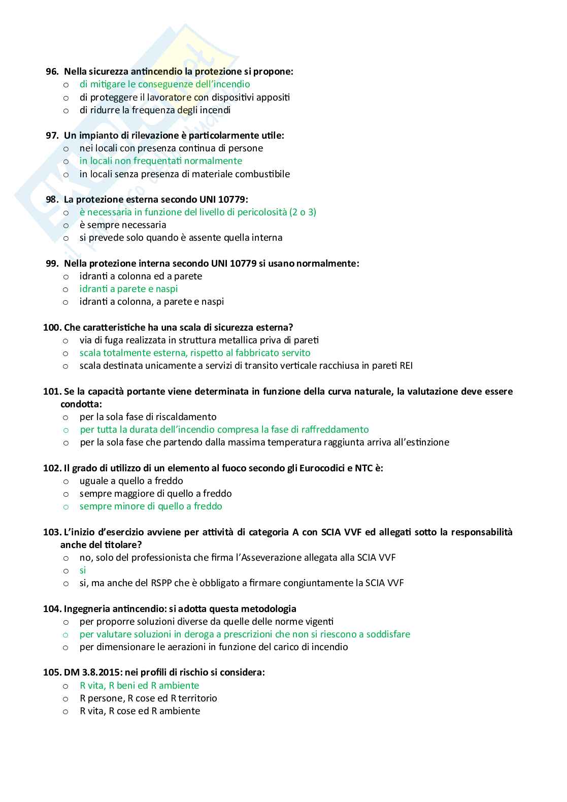 Soluzioni quesiti esame Ingegneria della sicurezza antincendio Pag. 11