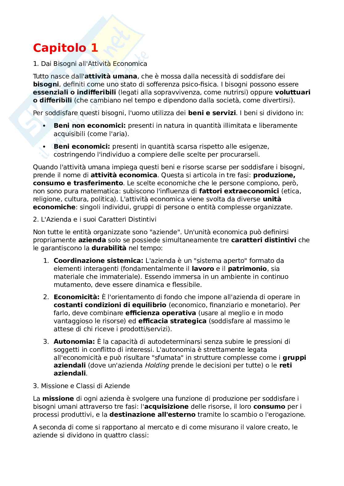Appunti esame Economia aziendale  Pag. 1