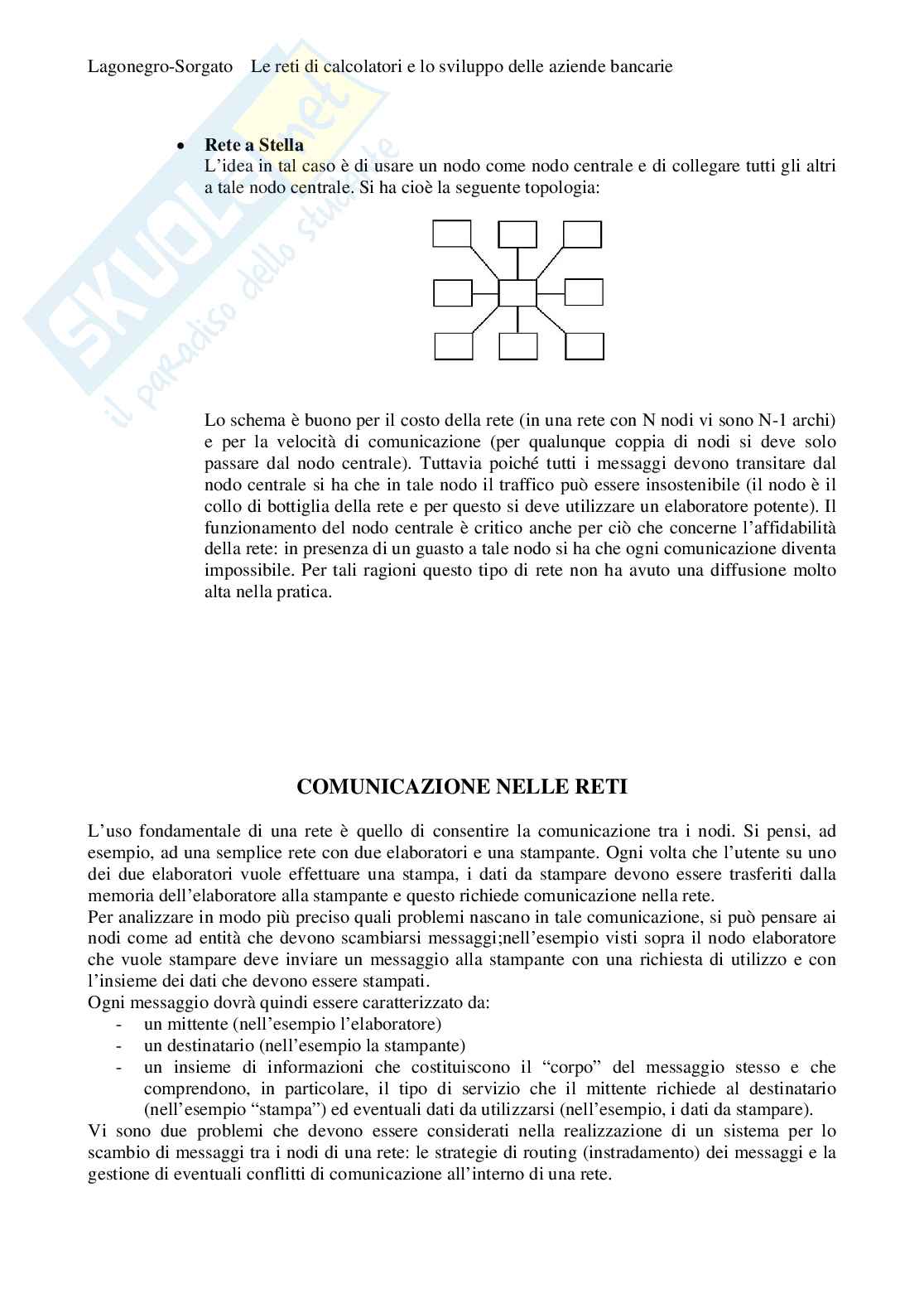 Le reti di calcolatori e lo sviluppo delle aziende bancarie Pag. 11