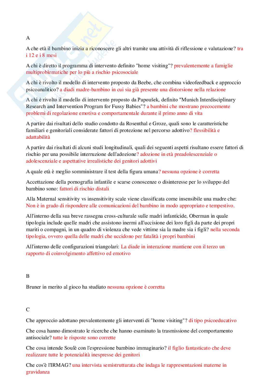 Paniere in ordine alfabetico Psicologia dello sviluppo e delle relazioni interpersonali  Pag. 1