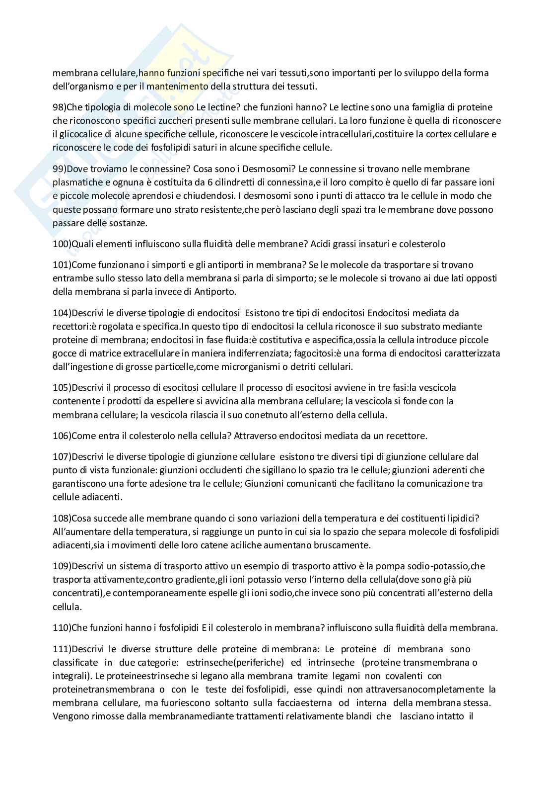 Paniere Biologia generale  - Risposte aperte - aggiornato (2026) Pag. 16