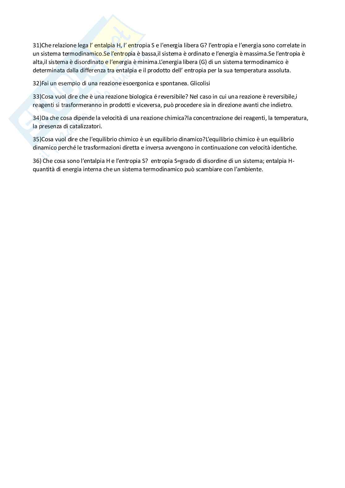 Paniere Biologia generale  - Risposte aperte - aggiornato (2026) Pag. 21