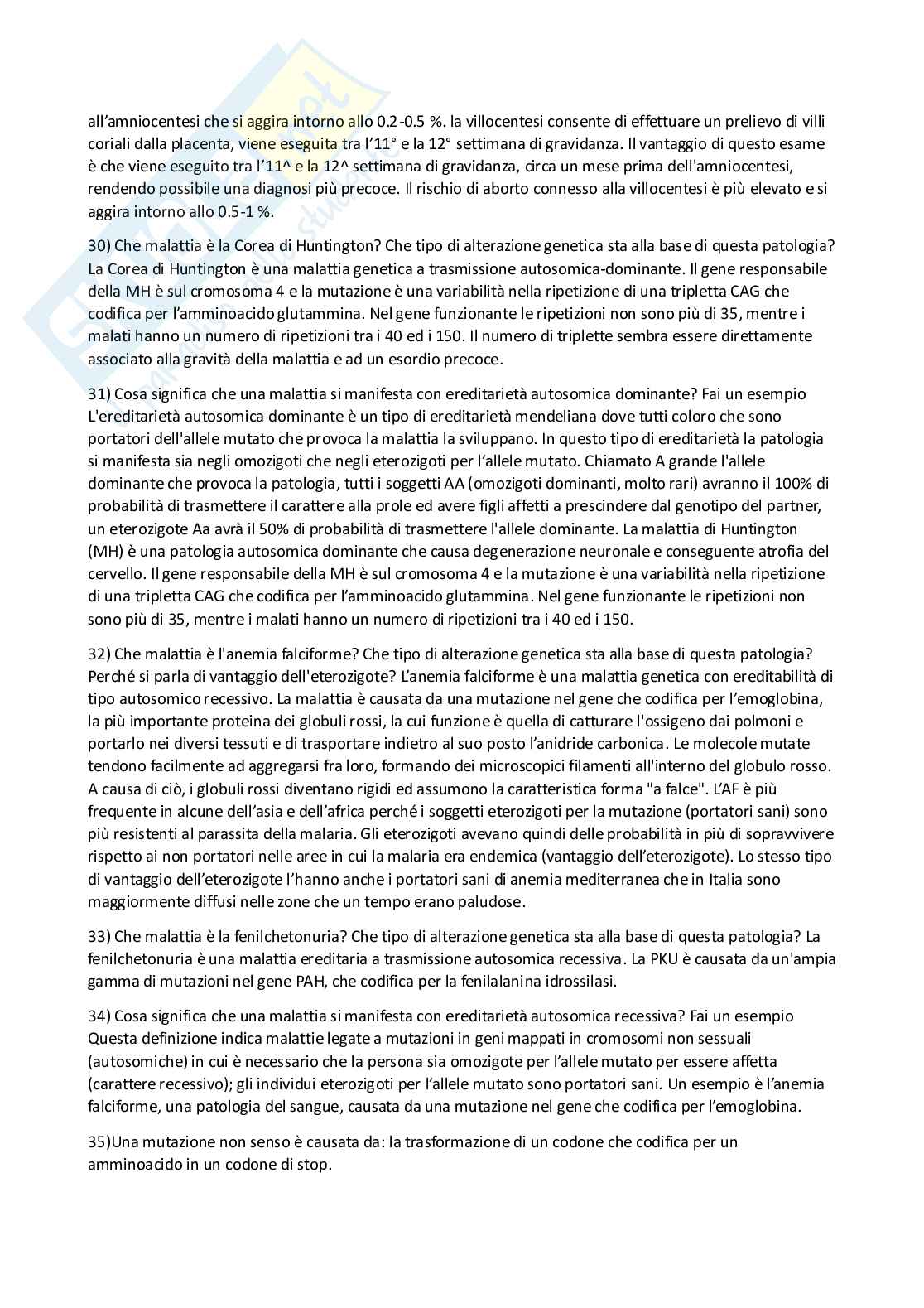 Paniere Biologia generale  - Risposte aperte - aggiornato (2026) Pag. 51