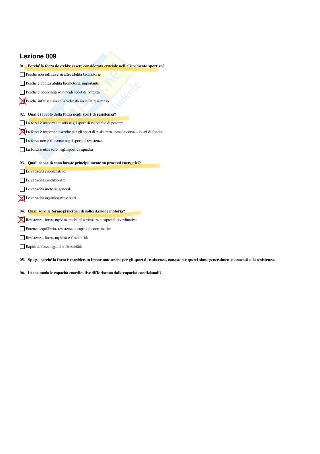 Paniere Teoria e metodologia dell'allenamento (2026) - Risposte multiple corrette Pag. 11