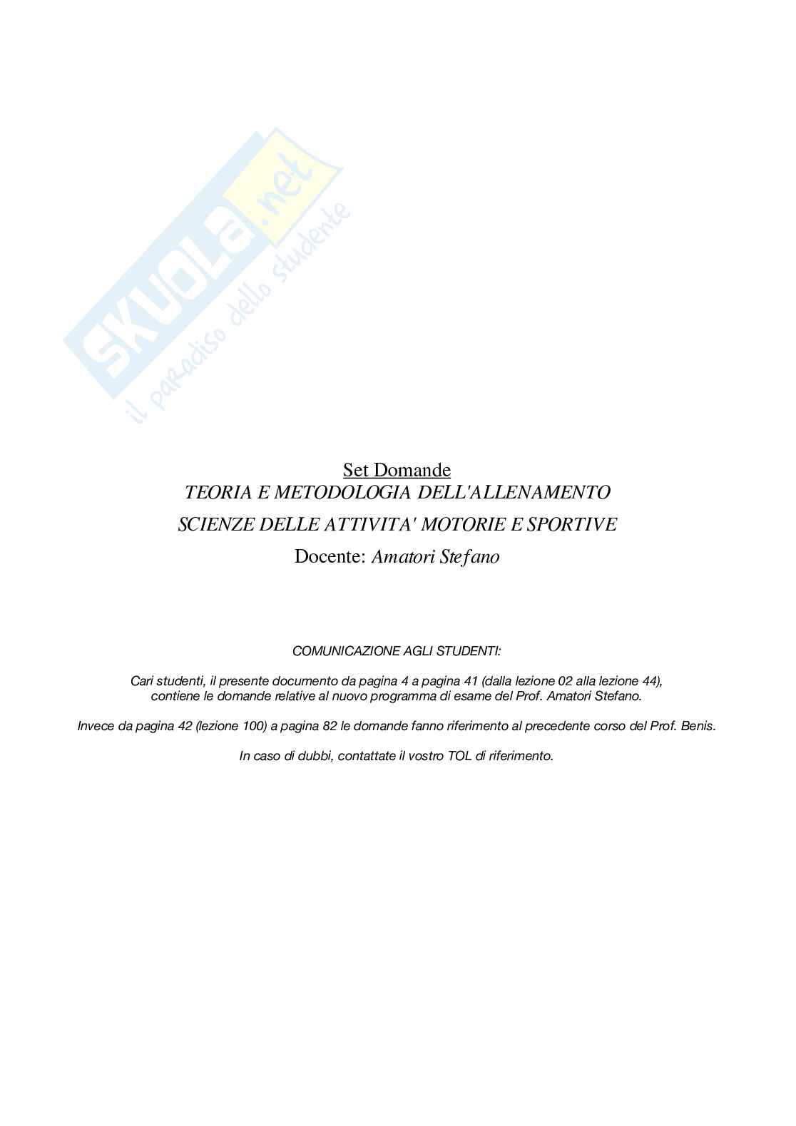 Paniere Teoria e metodologia dell'allenamento (2026) - Risposte multiple corrette Pag. 2