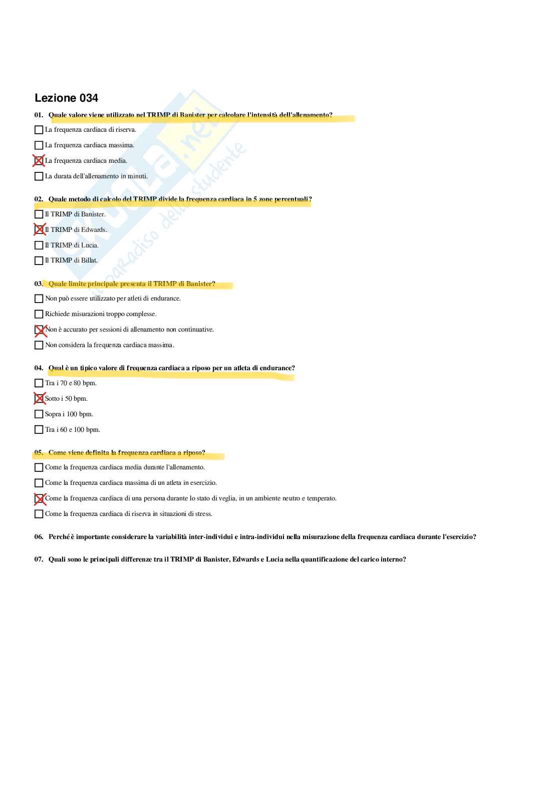 Paniere Teoria e metodologia dell'allenamento (2026) - Risposte multiple corrette Pag. 31
