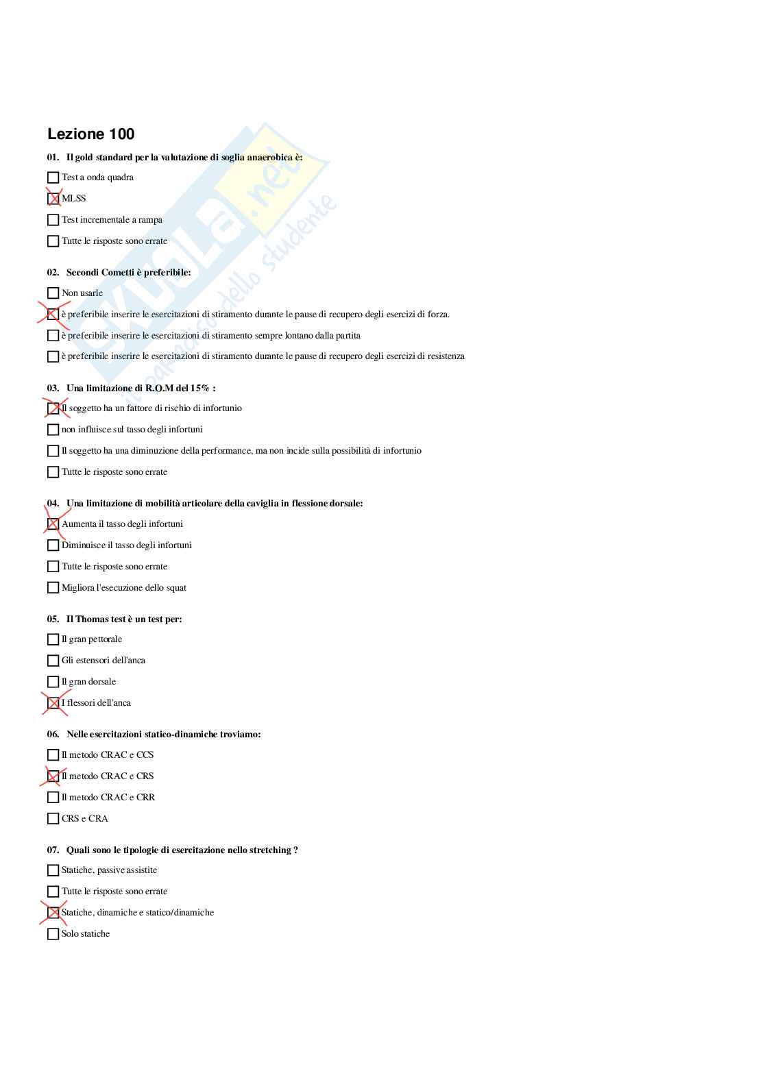 Paniere Teoria e metodologia dell'allenamento (2026) - Risposte multiple corrette Pag. 41