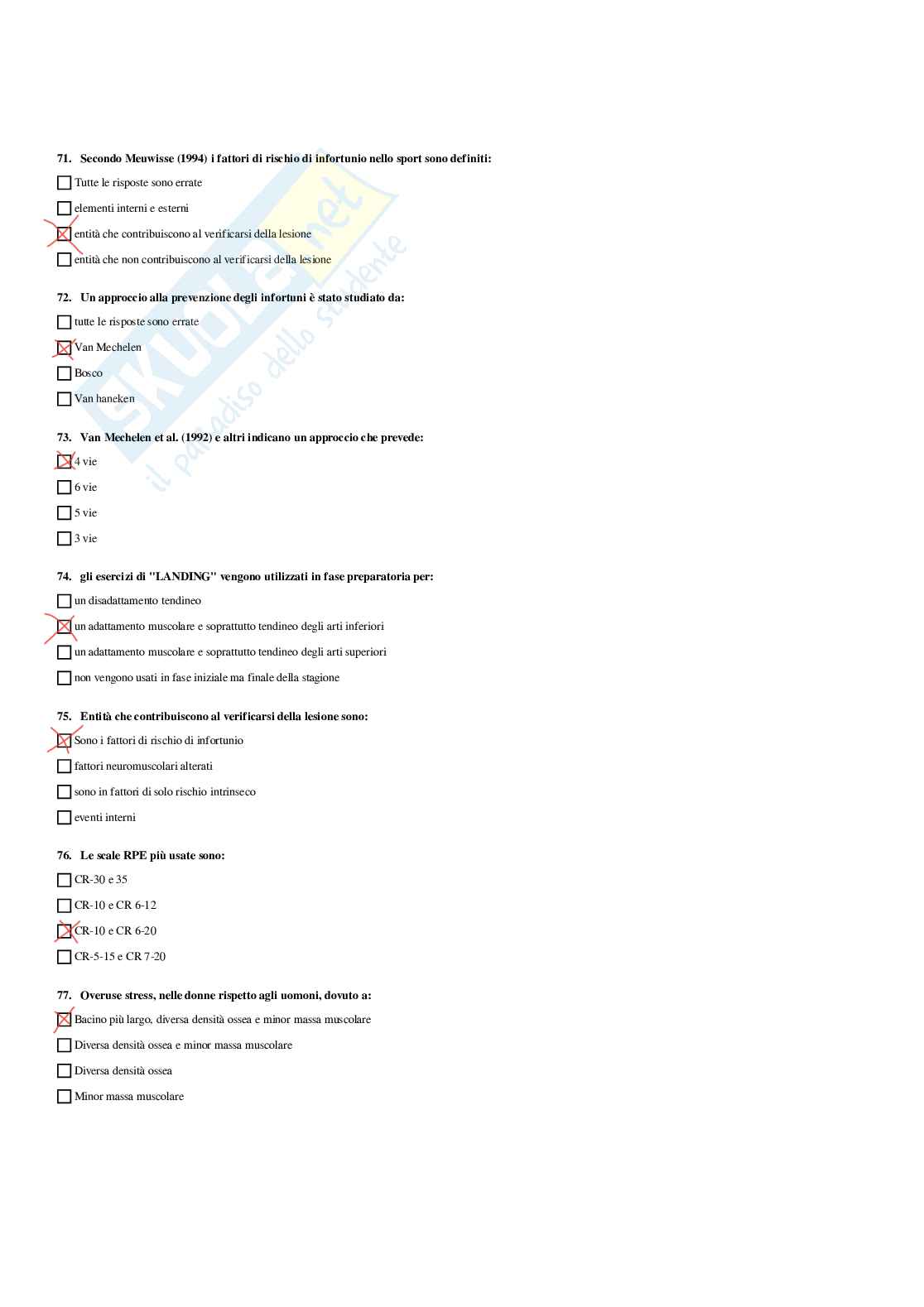 Paniere Teoria e metodologia dell'allenamento (2026) - Risposte multiple corrette Pag. 51