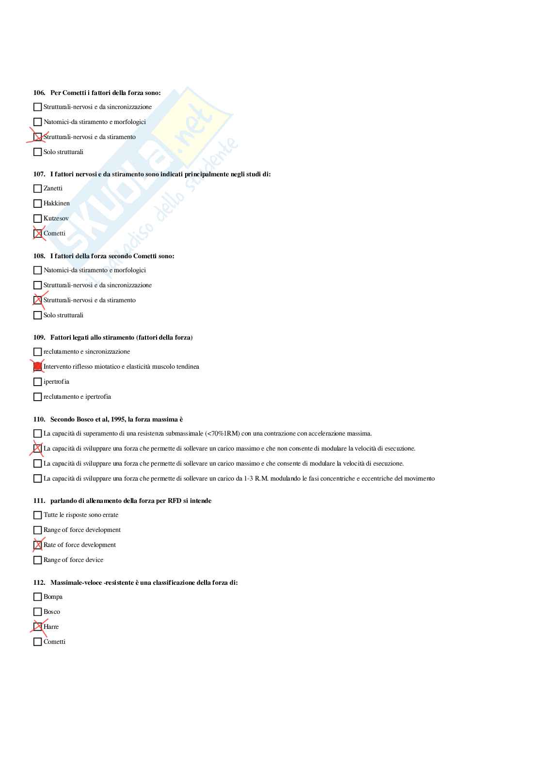 Paniere Teoria e metodologia dell'allenamento (2026) - Risposte multiple corrette Pag. 56