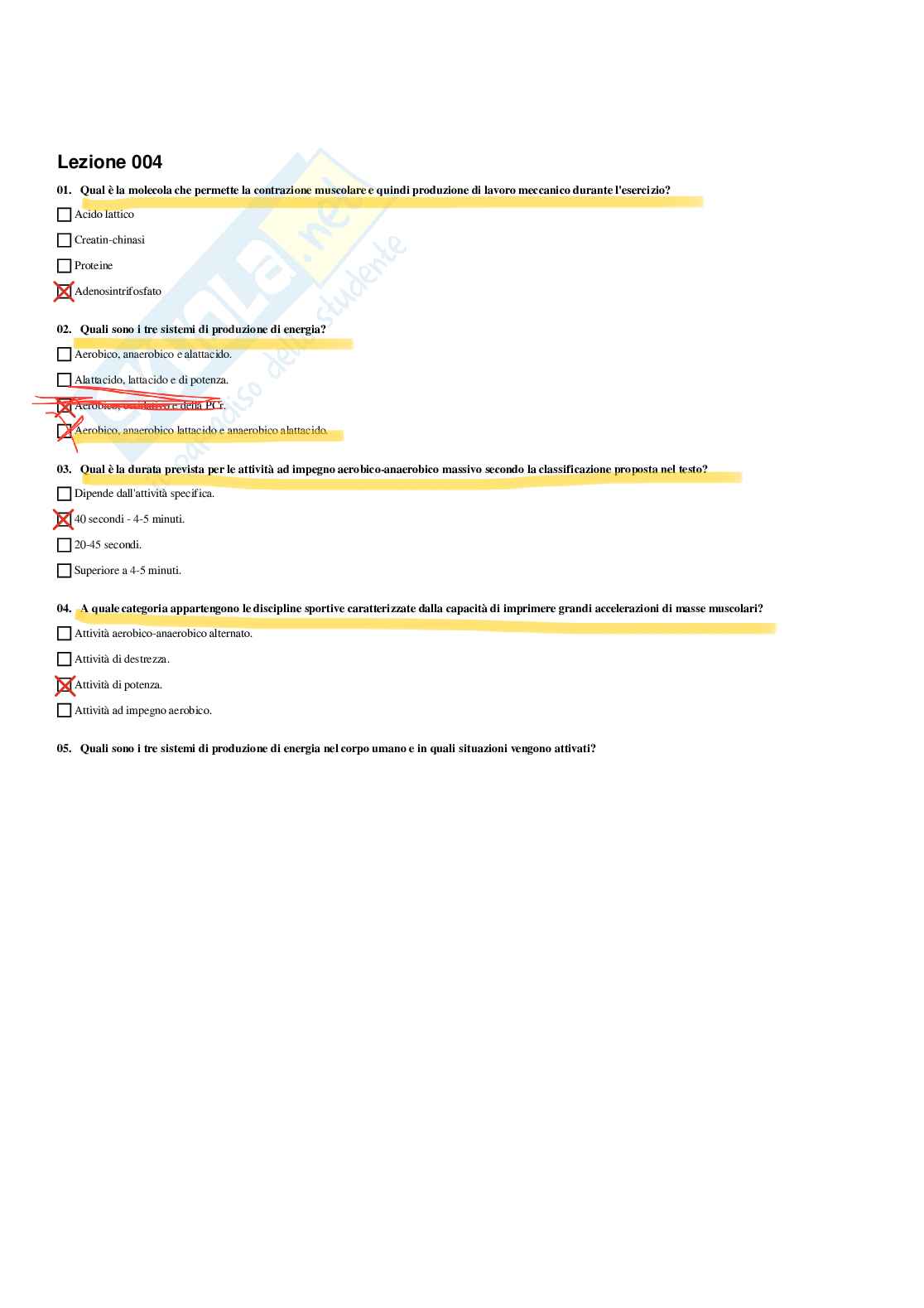 Paniere Teoria e metodologia dell'allenamento (2026) - Risposte multiple corrette Pag. 6