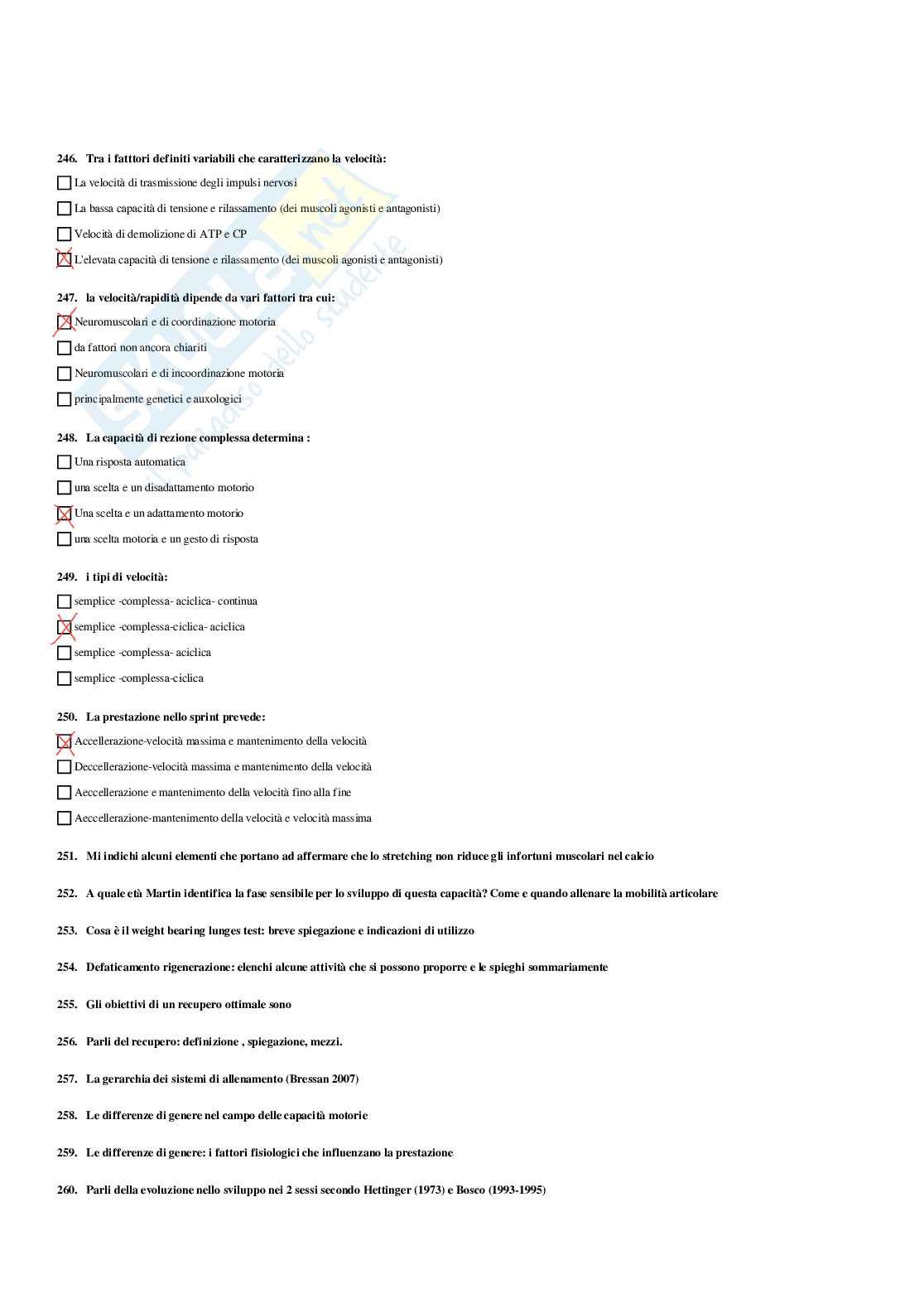 Paniere Teoria e metodologia dell'allenamento (2026) - Risposte multiple corrette Pag. 76