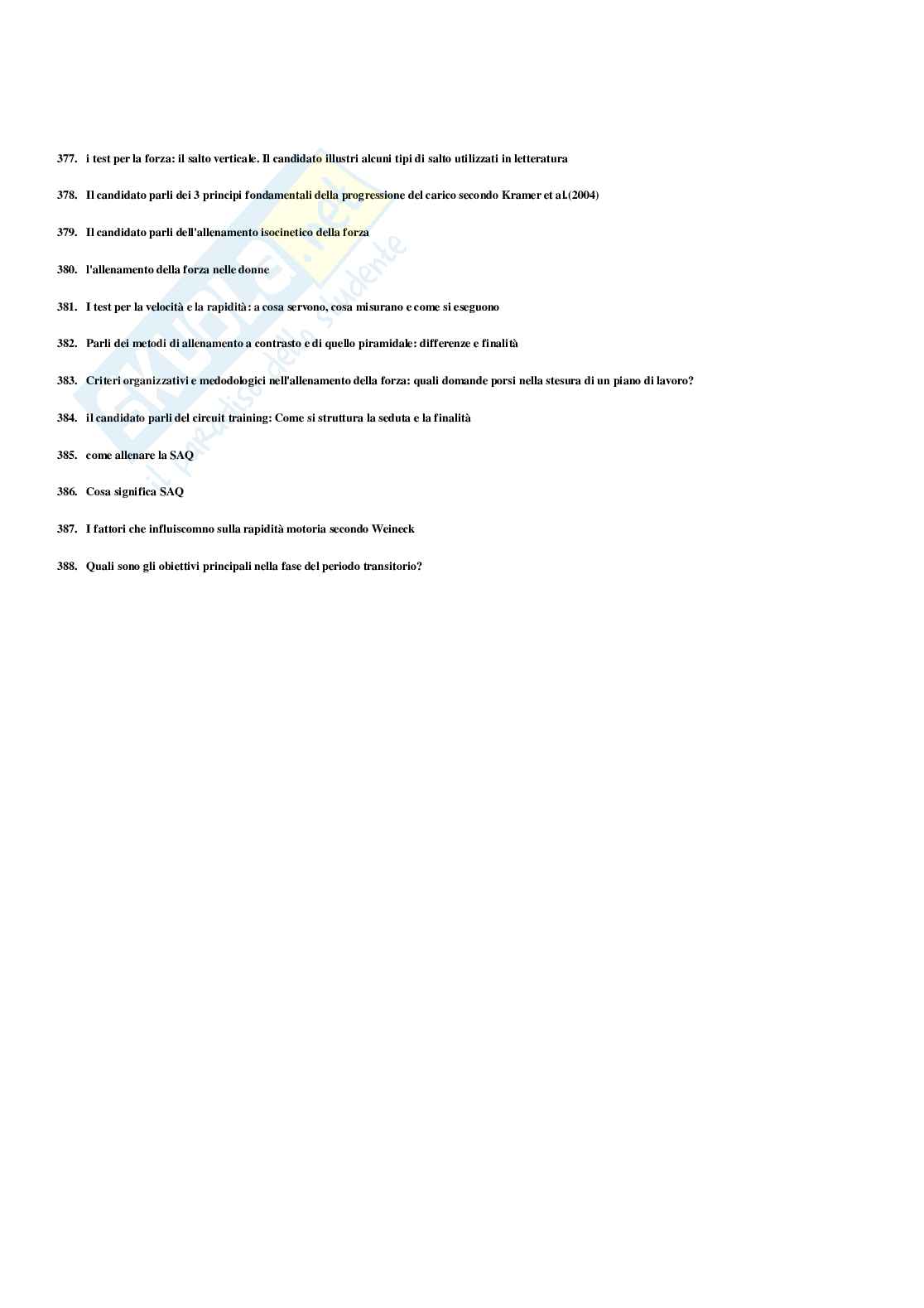 Paniere Teoria e metodologia dell'allenamento (2026) - Risposte multiple corrette Pag. 81