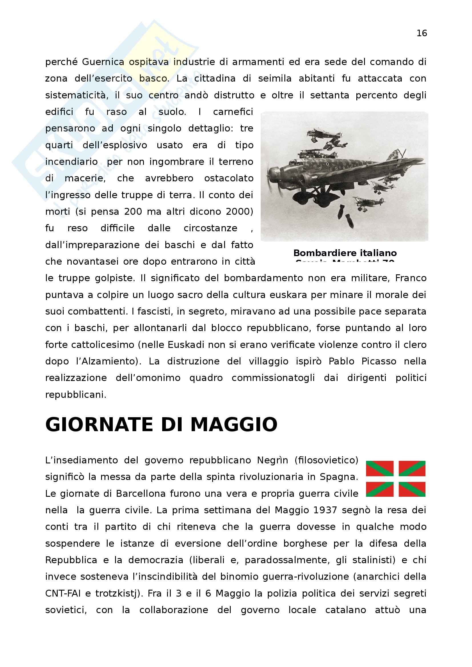 Guerra Civile Spagnola 1936-1939 Appunti, sunti, curiosità, prof. Saresella Pag. 16