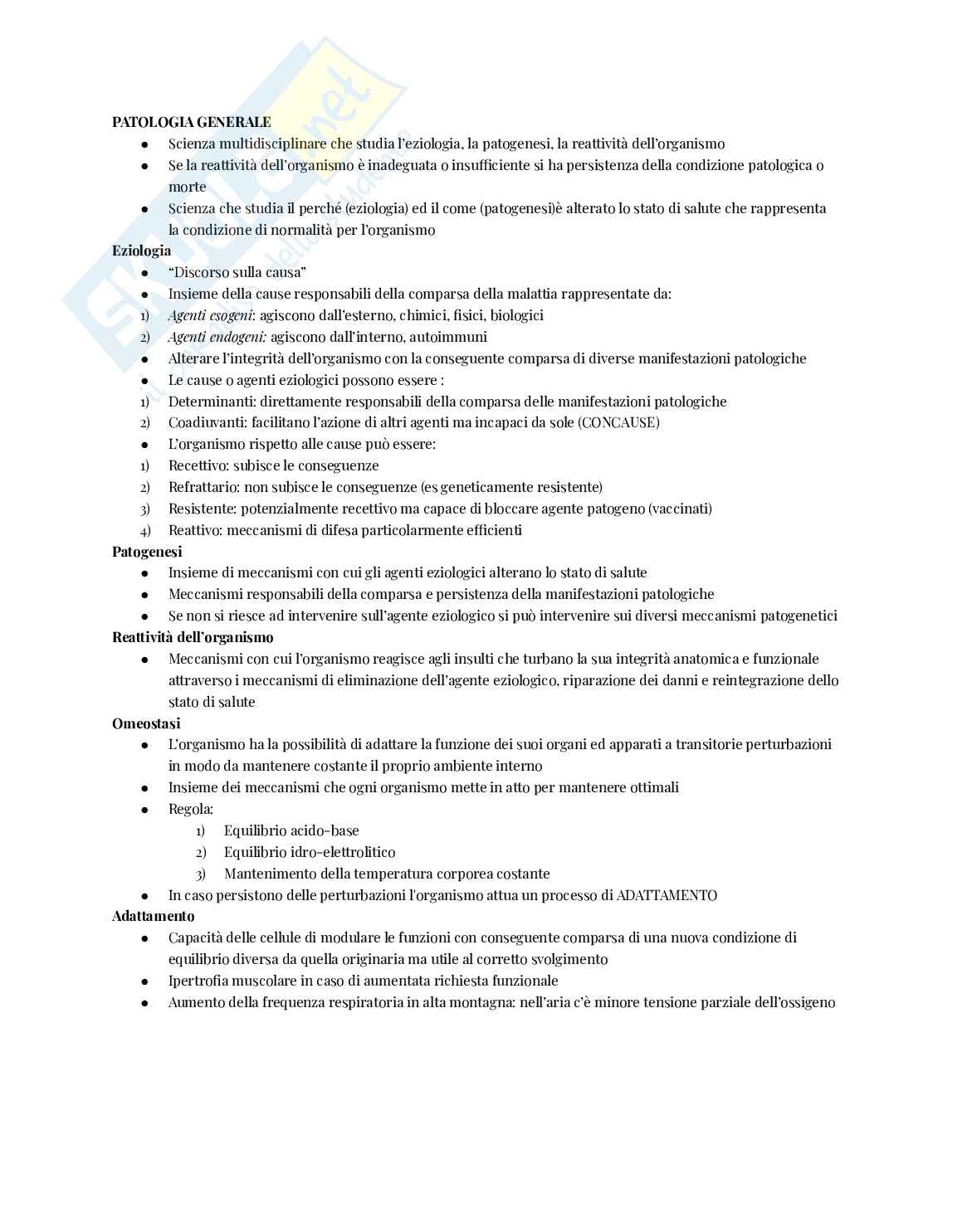 Patologia generale  Pag. 1