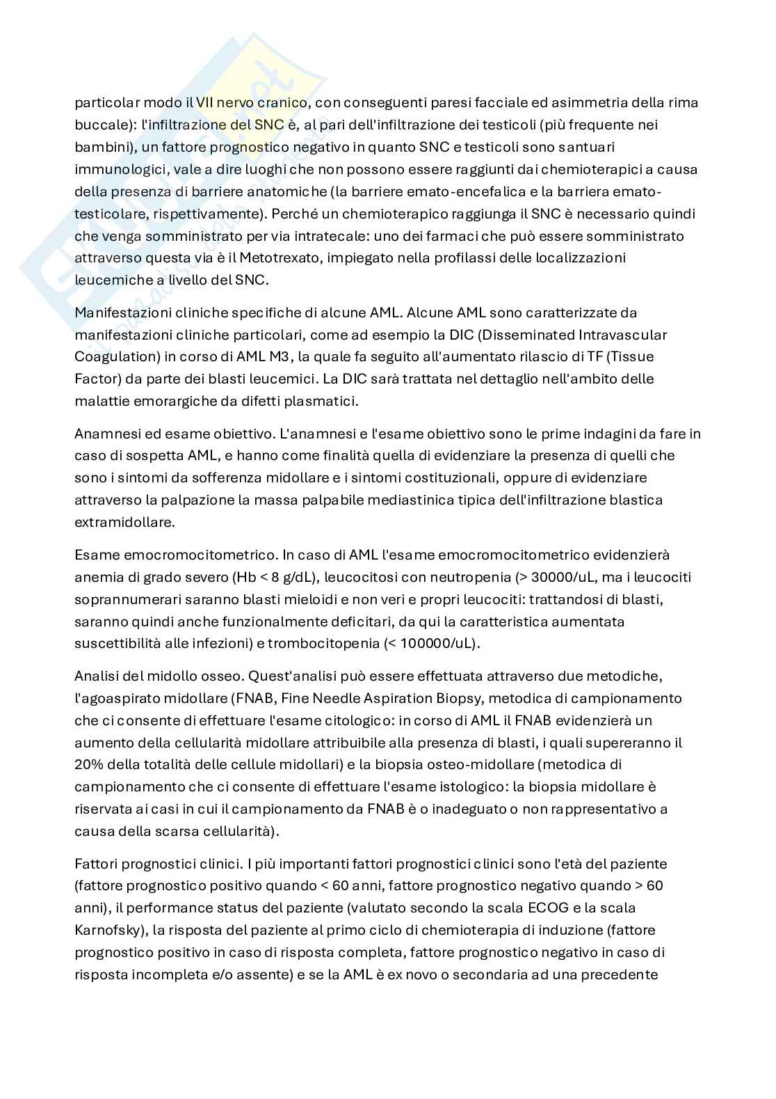 Classificazione e clinica delle leucemie acute e croniche Pag. 6