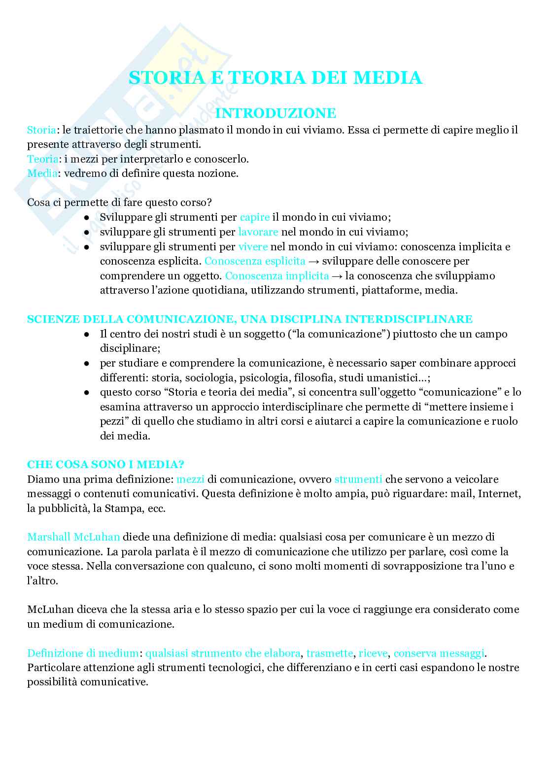 Riassunto esame Storia e teoria dei media, Prof. Natale Simone, libro consigliato Media digitali: la storia, i contesti sociali, le narrazioni, Gabriele Balbi, Paolo Magaudda Pag. 1