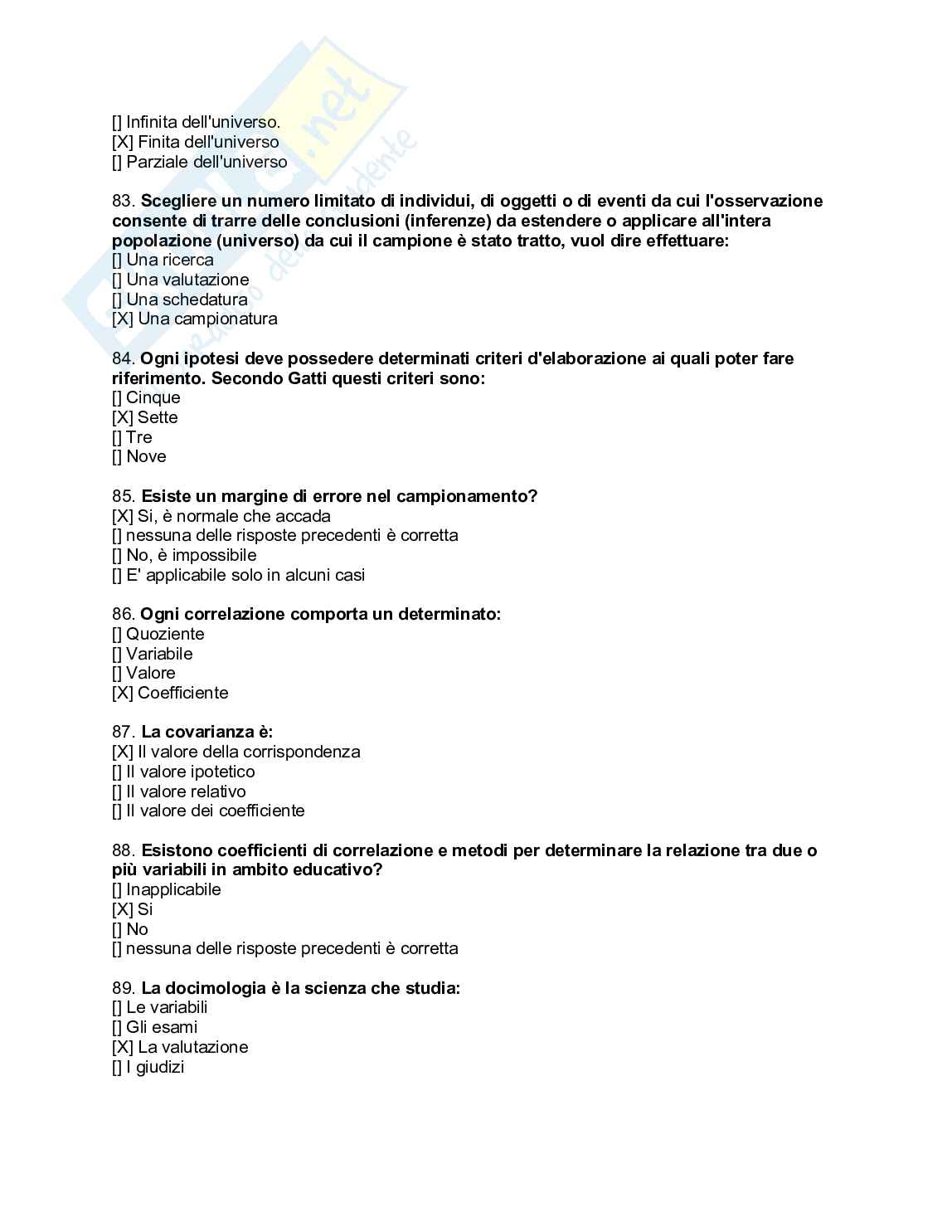 Paniere svolto esame Pedagogia sperimentale Pag. 11