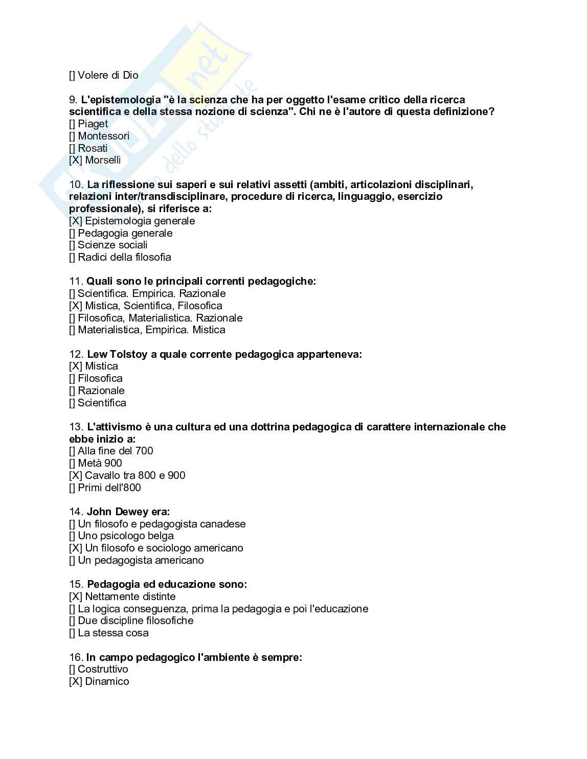 Paniere svolto esame Pedagogia sperimentale Pag. 2
