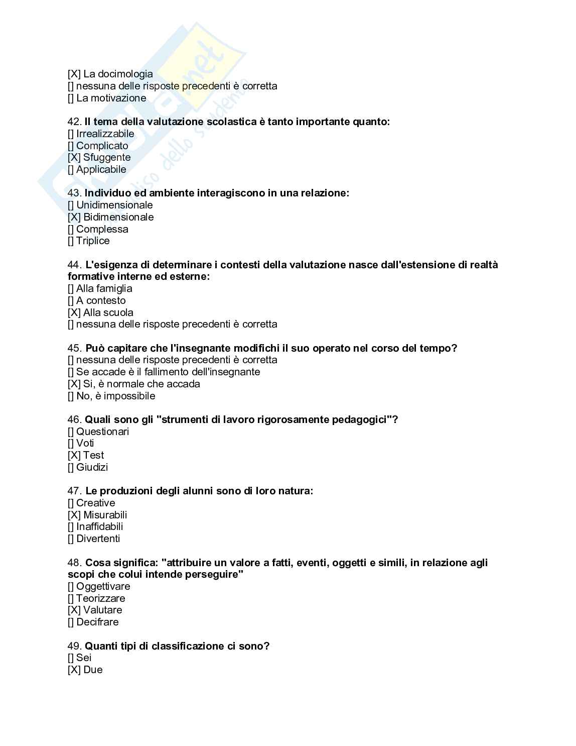 Paniere svolto esame Pedagogia sperimentale Pag. 6