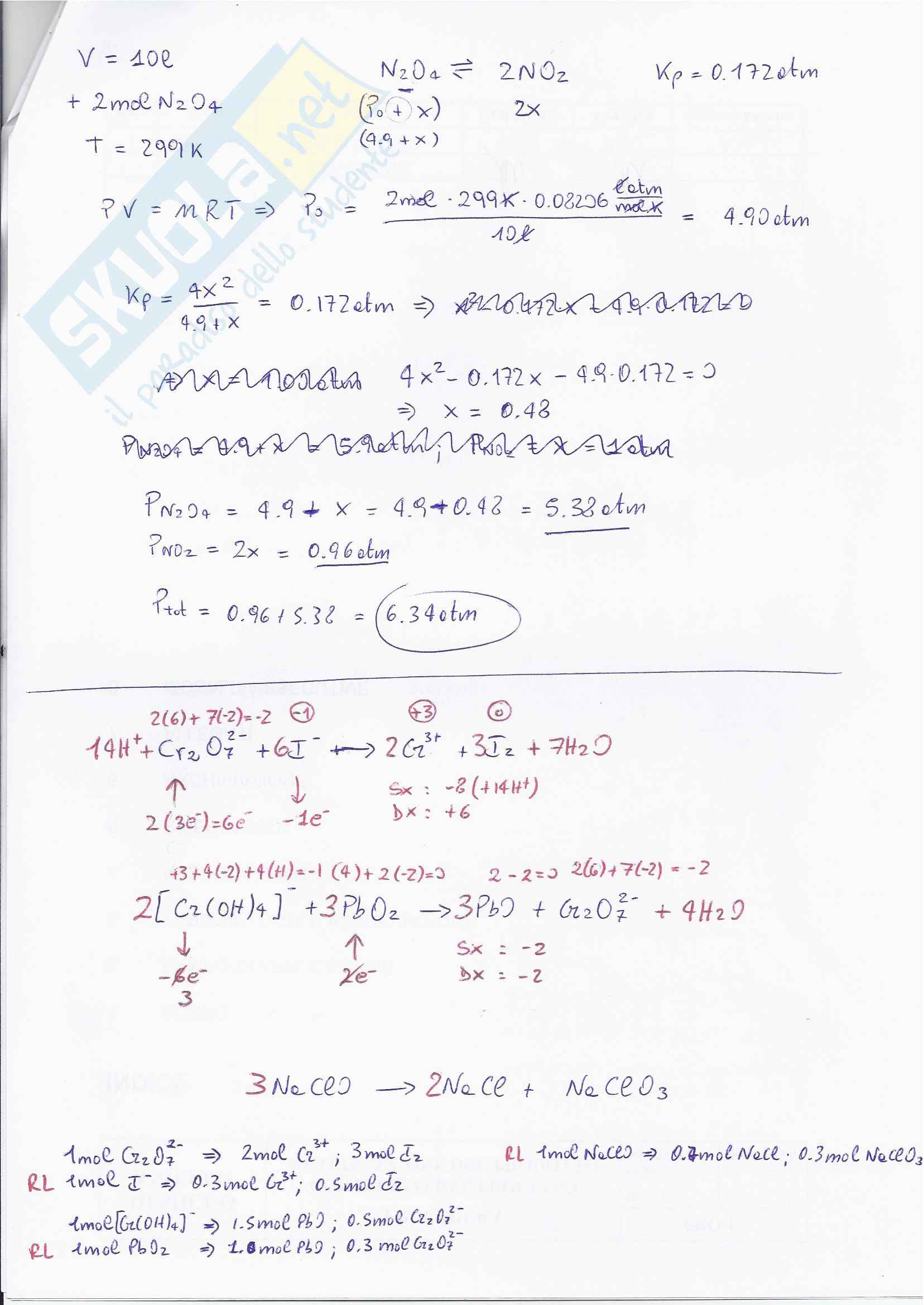 Esercizi di Chimica (prove d'esame) Pag. 41